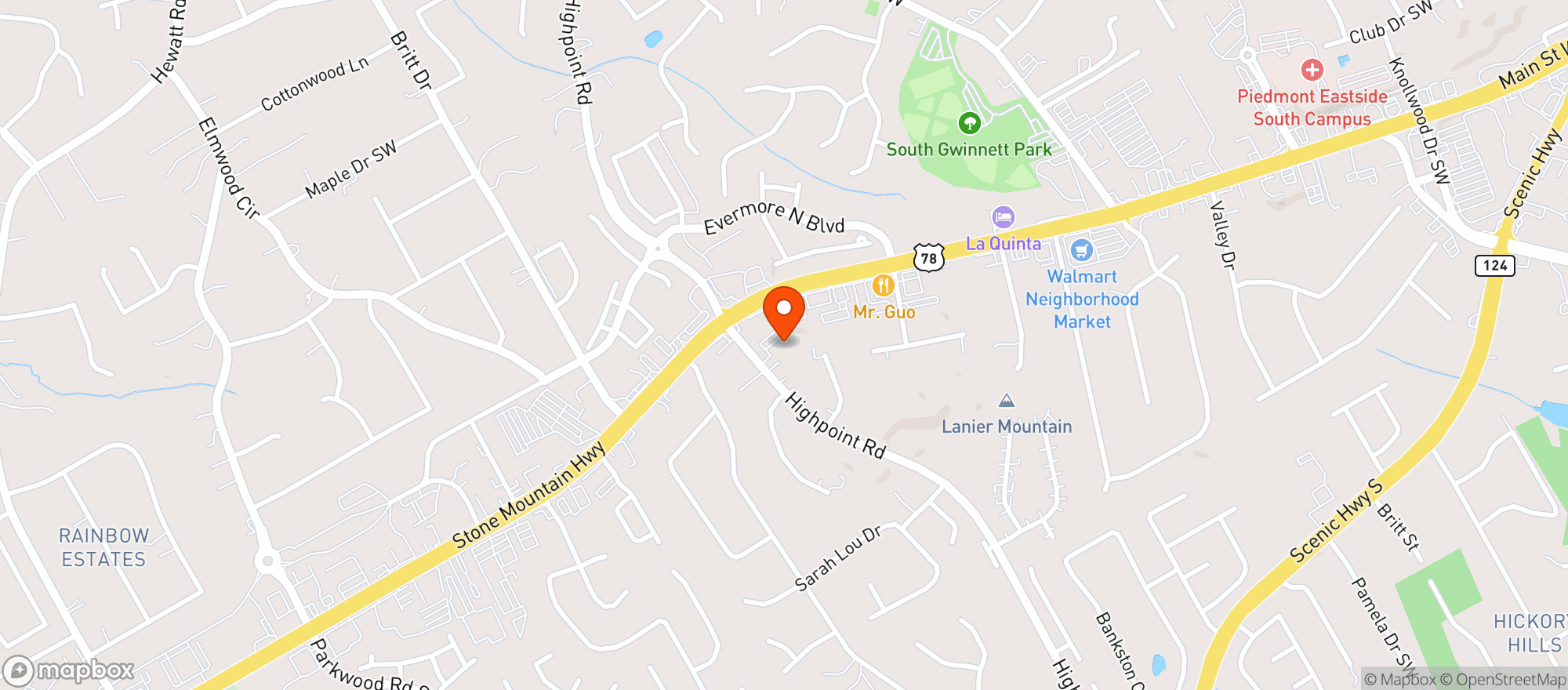 Map showing Eastside Station