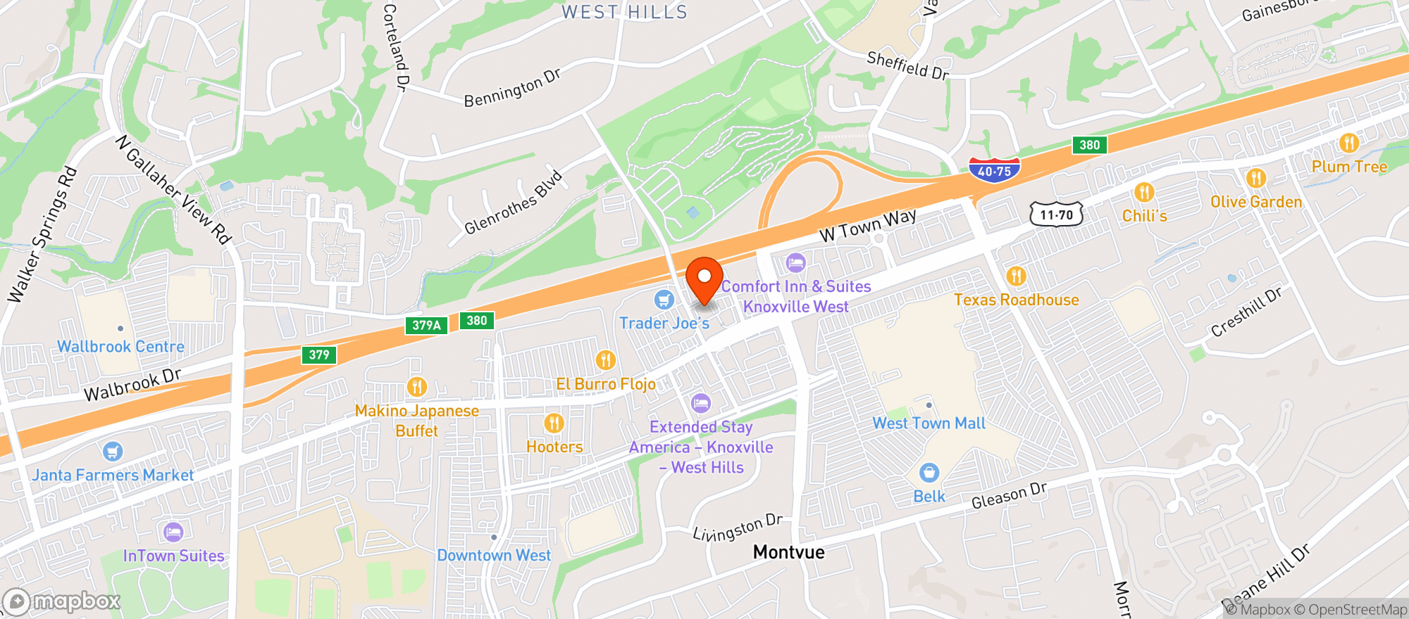 Map showing Bob S Package Store