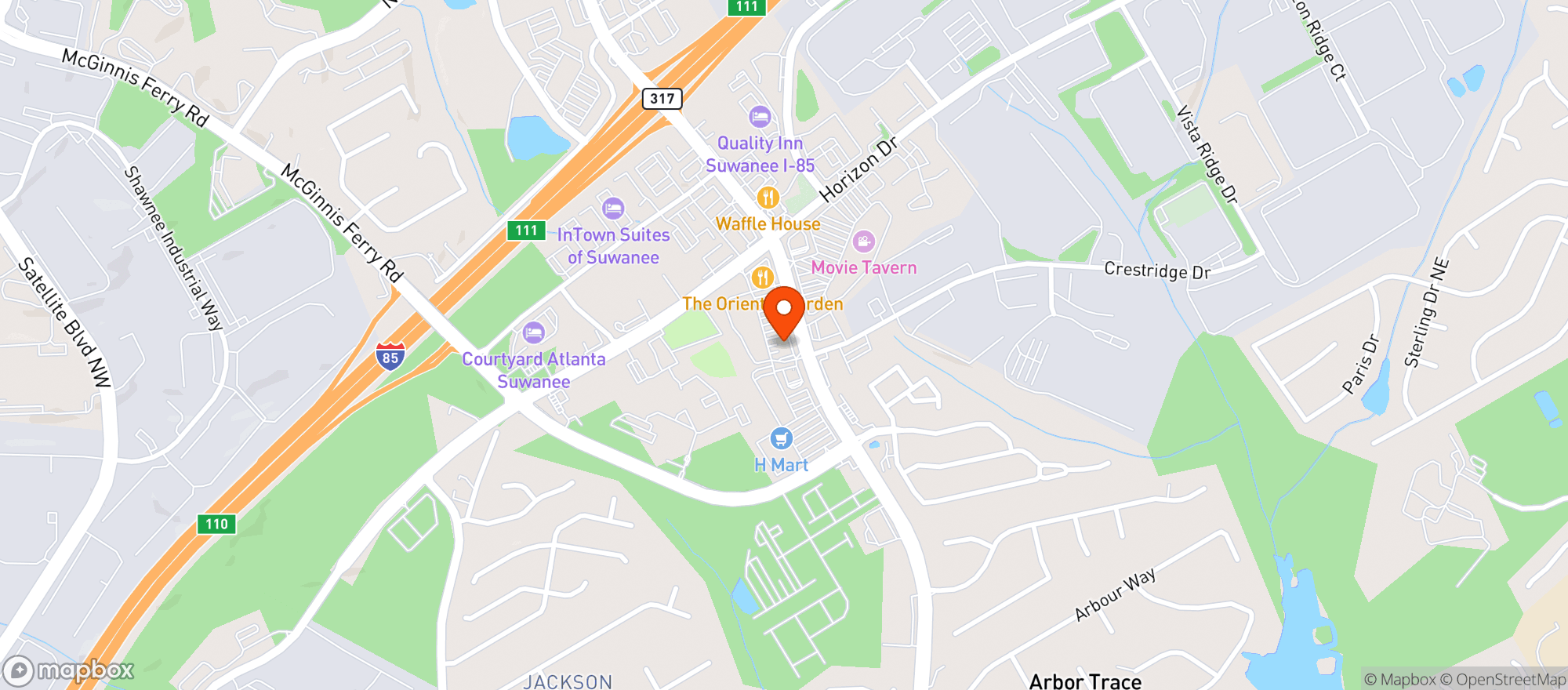 Map showing Mega Package Store