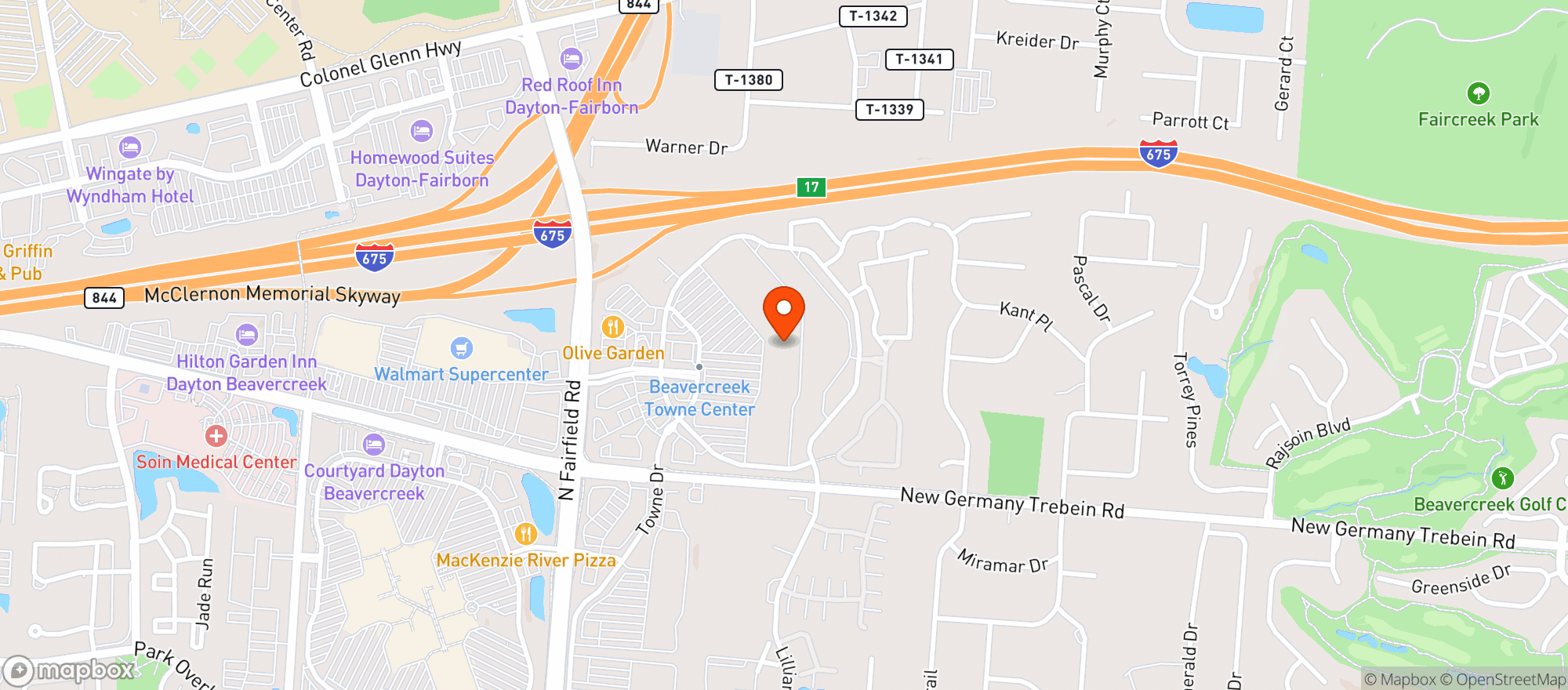 Map showing FRESH THYME - FAIRBORN
