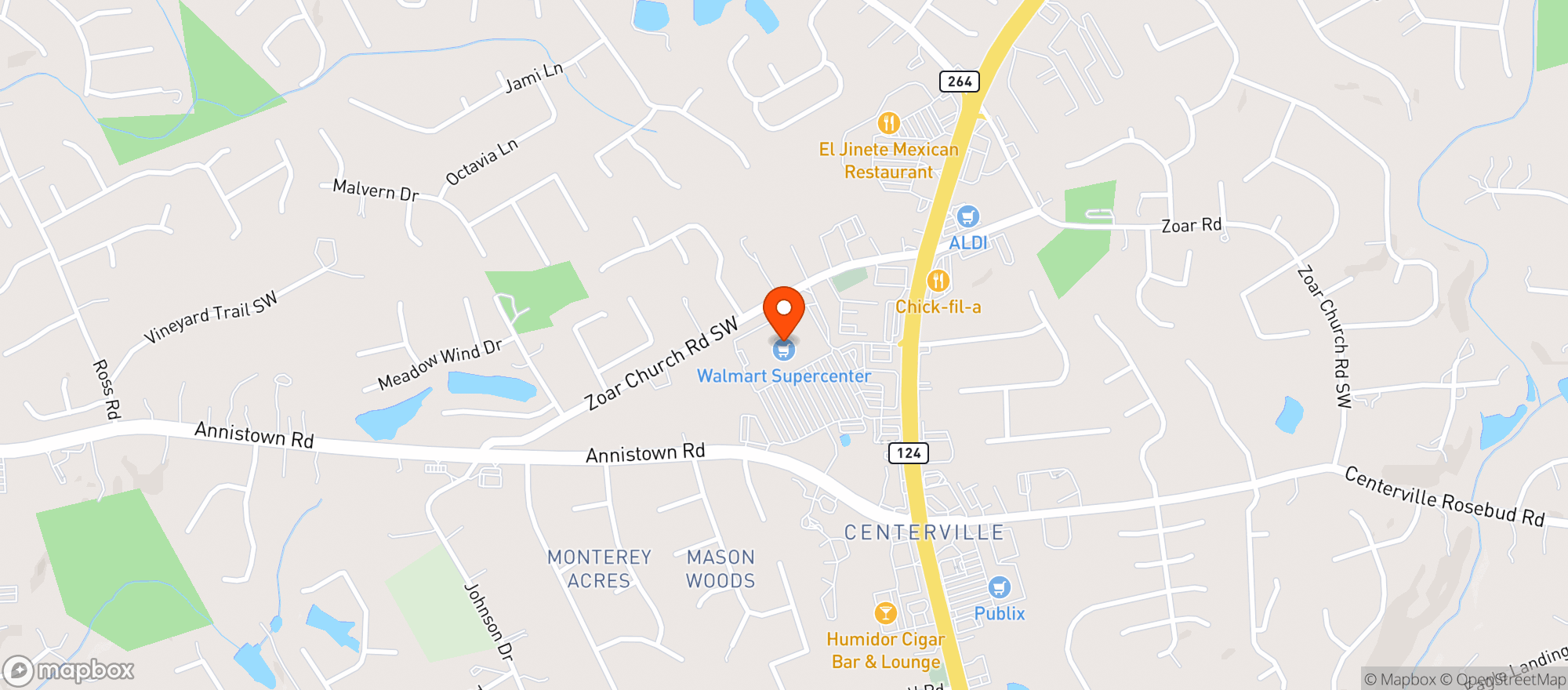 Map showing Walmart Supercenter