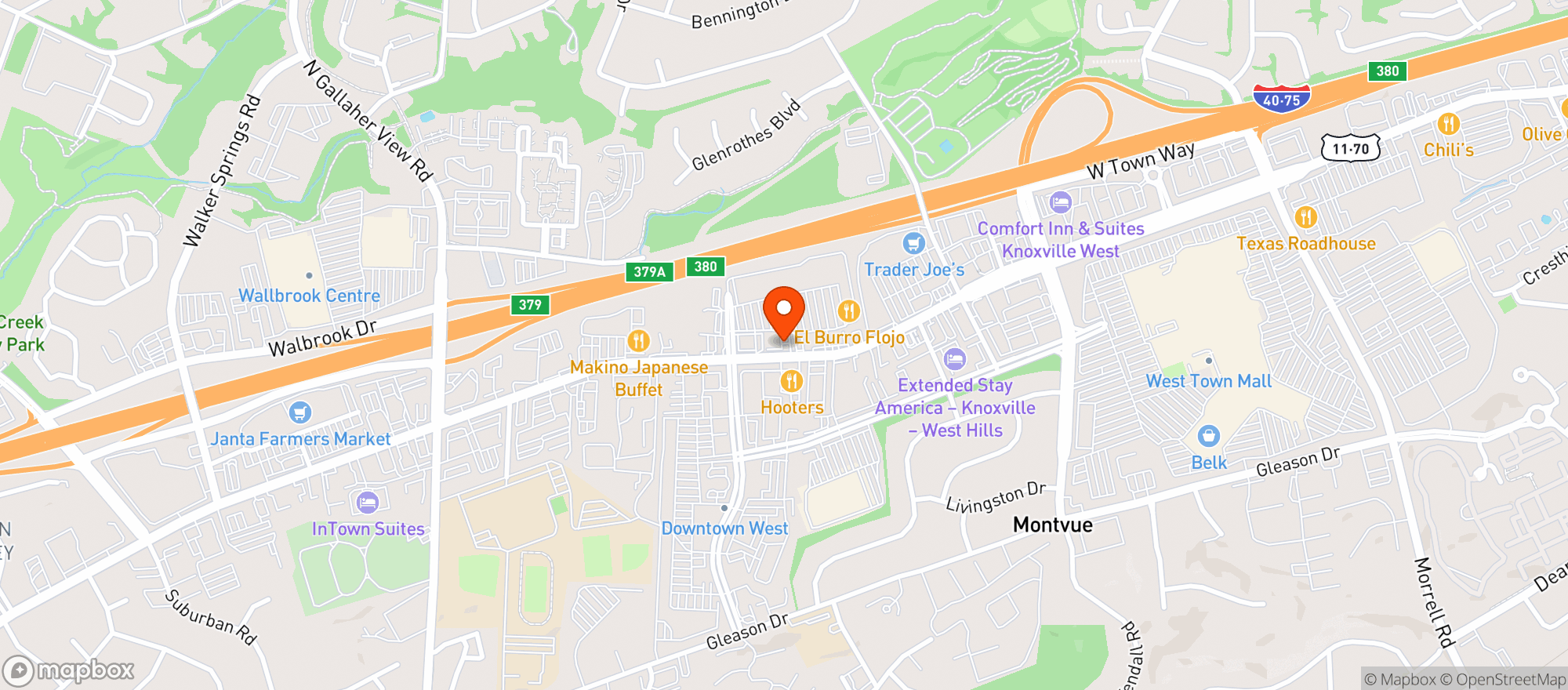 Map showing Kingston Pike Liquor
