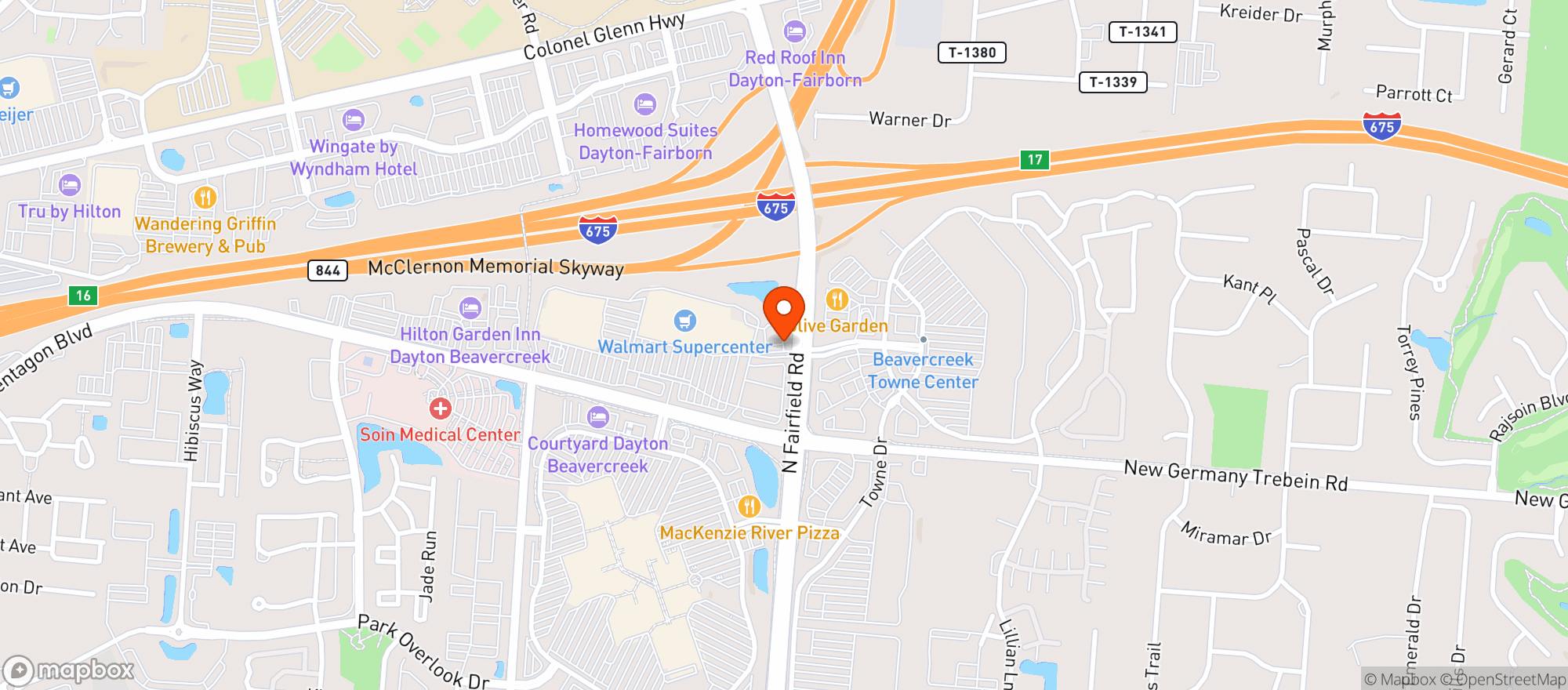 Map showing Beavercreek Bp