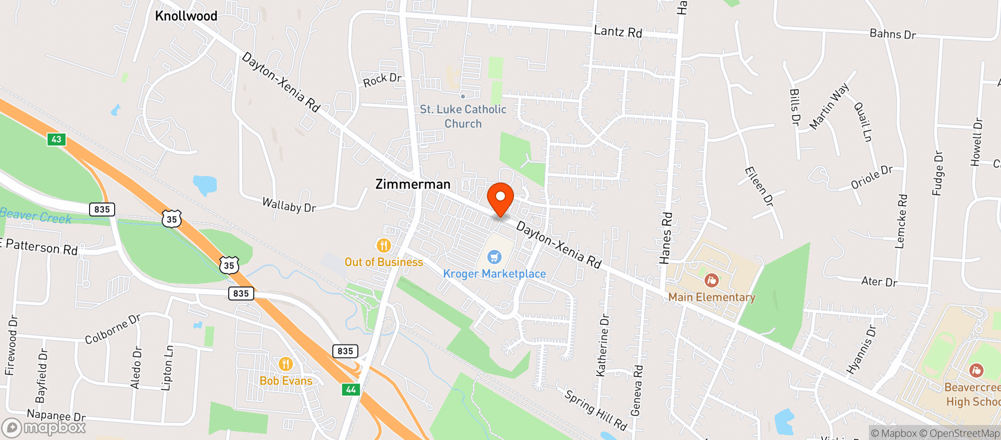 Map showing Cincinnati/Dayton (014) - 00811 - Beavercreek