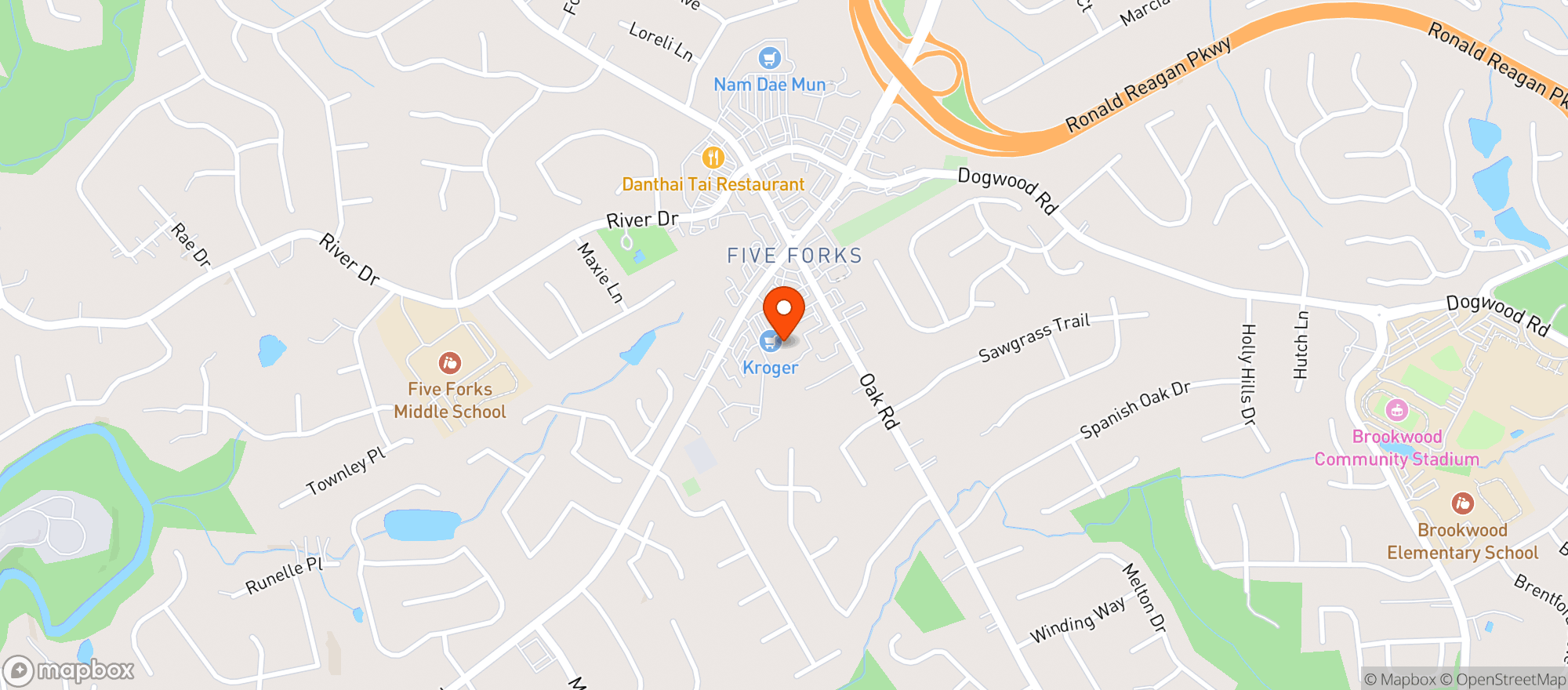 Map showing Kroger