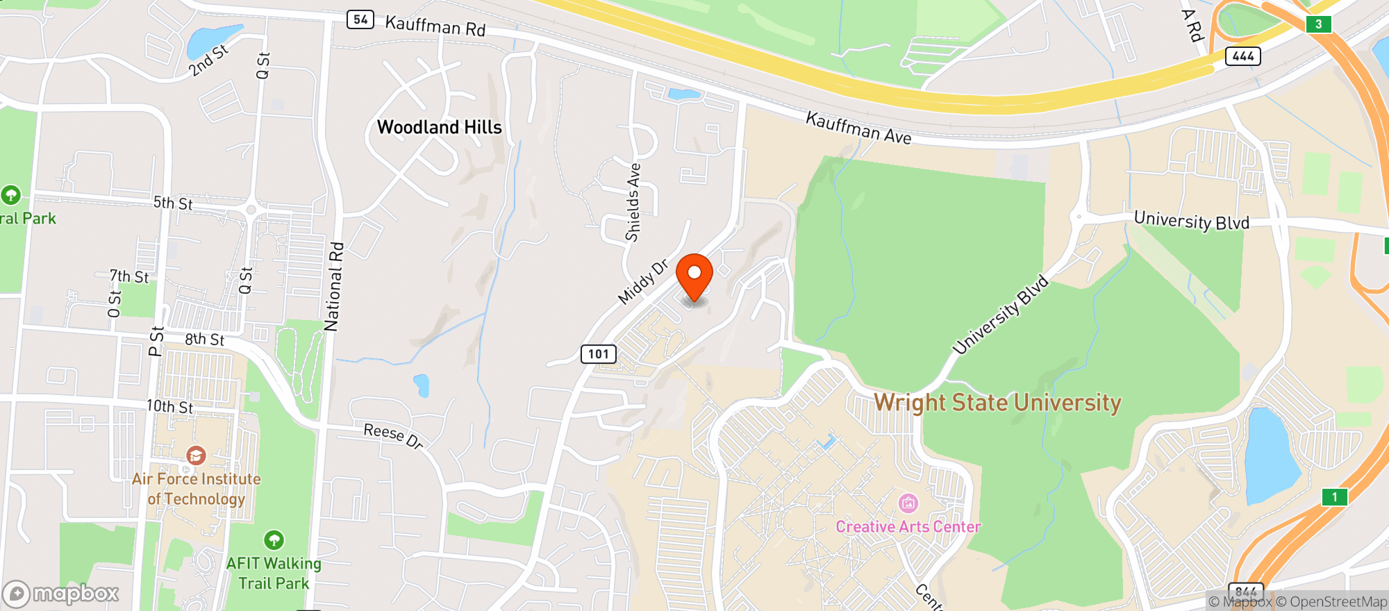 Map showing Raidermart Wright State