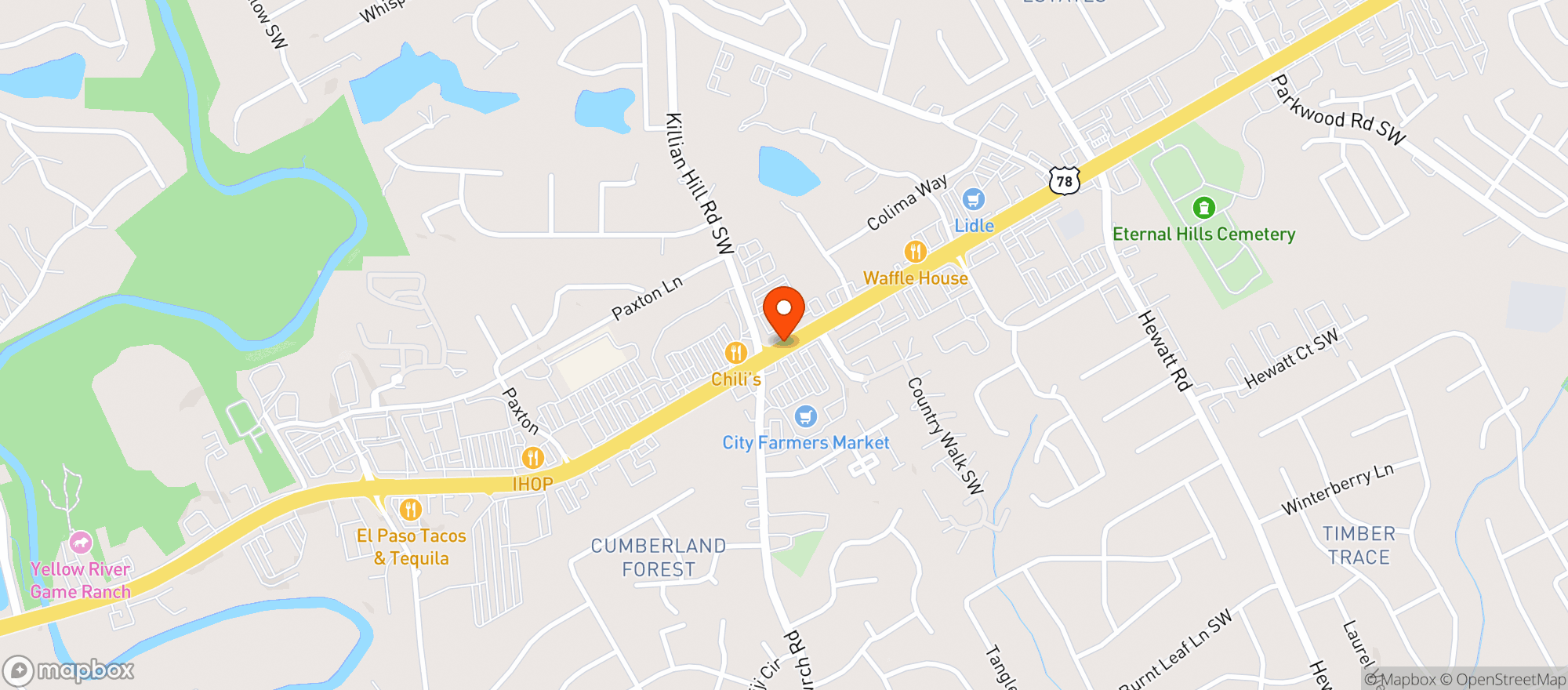 Map showing Red Lobster