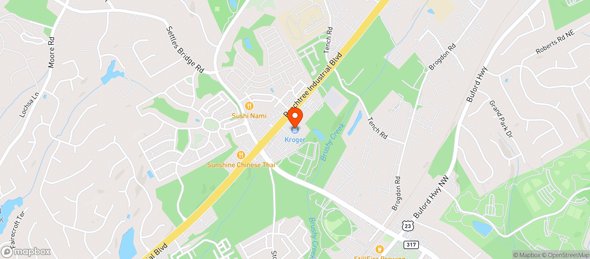 Map showing Kroger