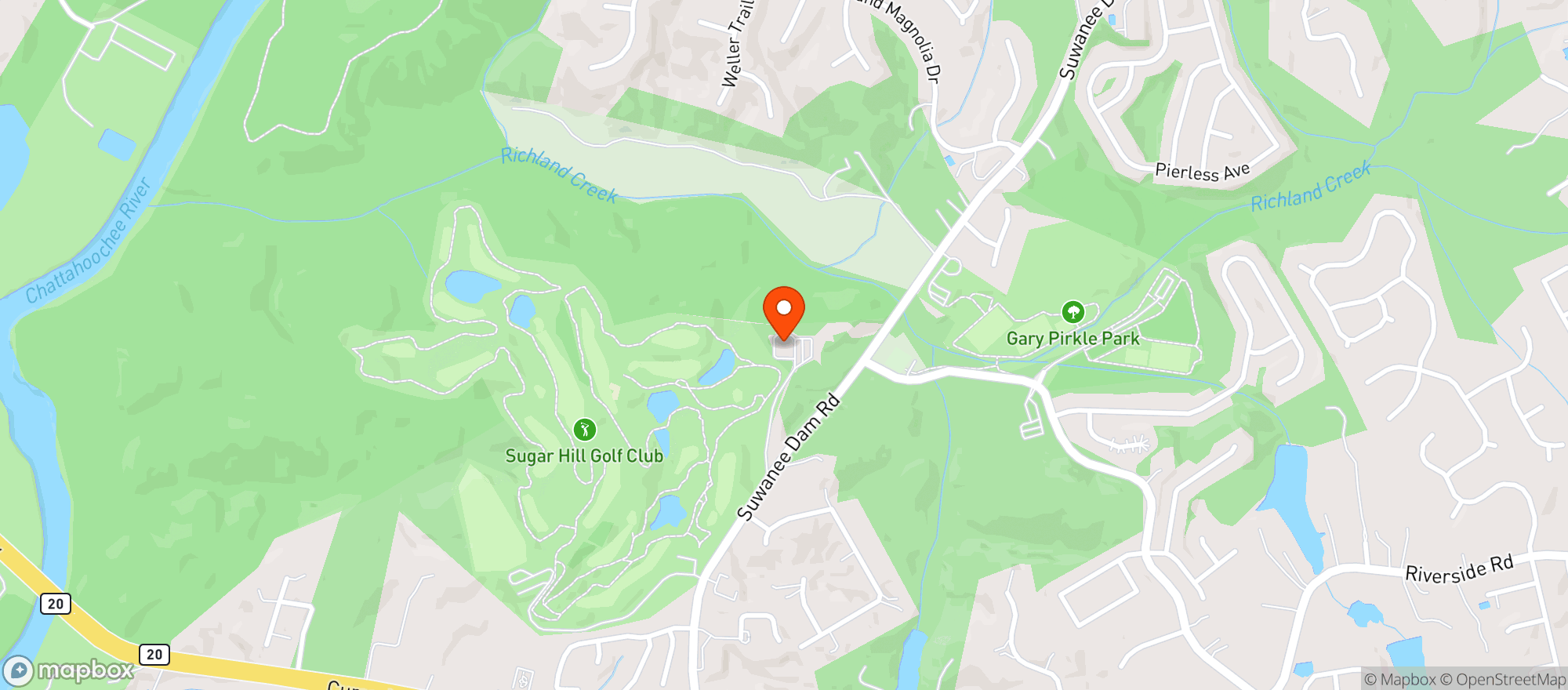 Map showing American Legion #127- Sugarhill