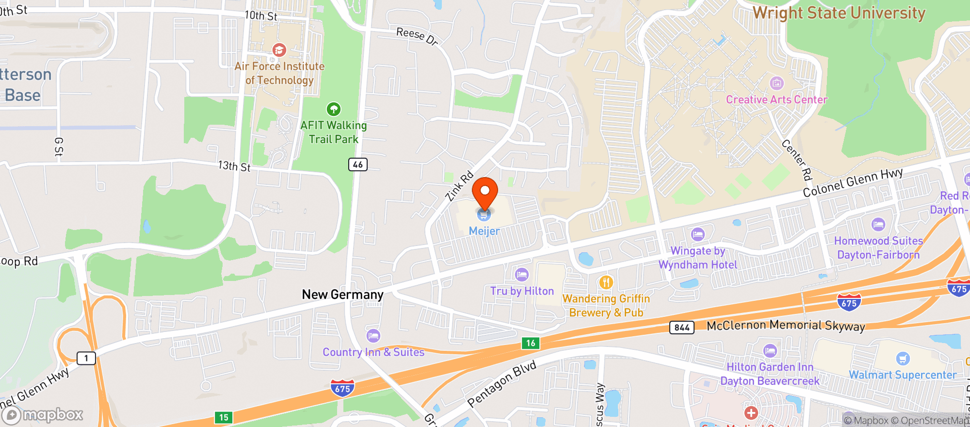 Map showing Meijer