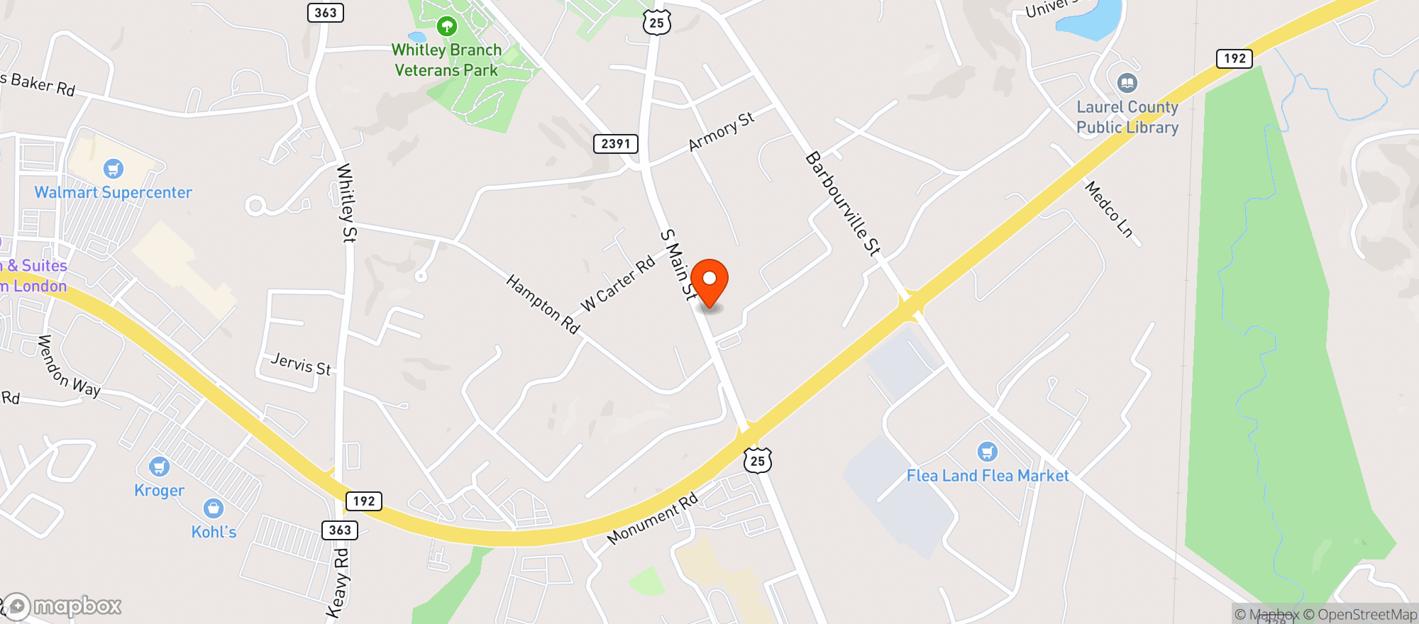 Map showing Buddy's