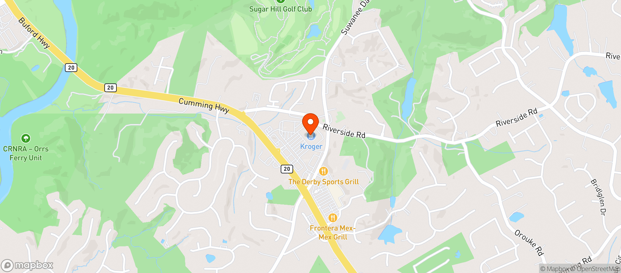 Map showing Kroger