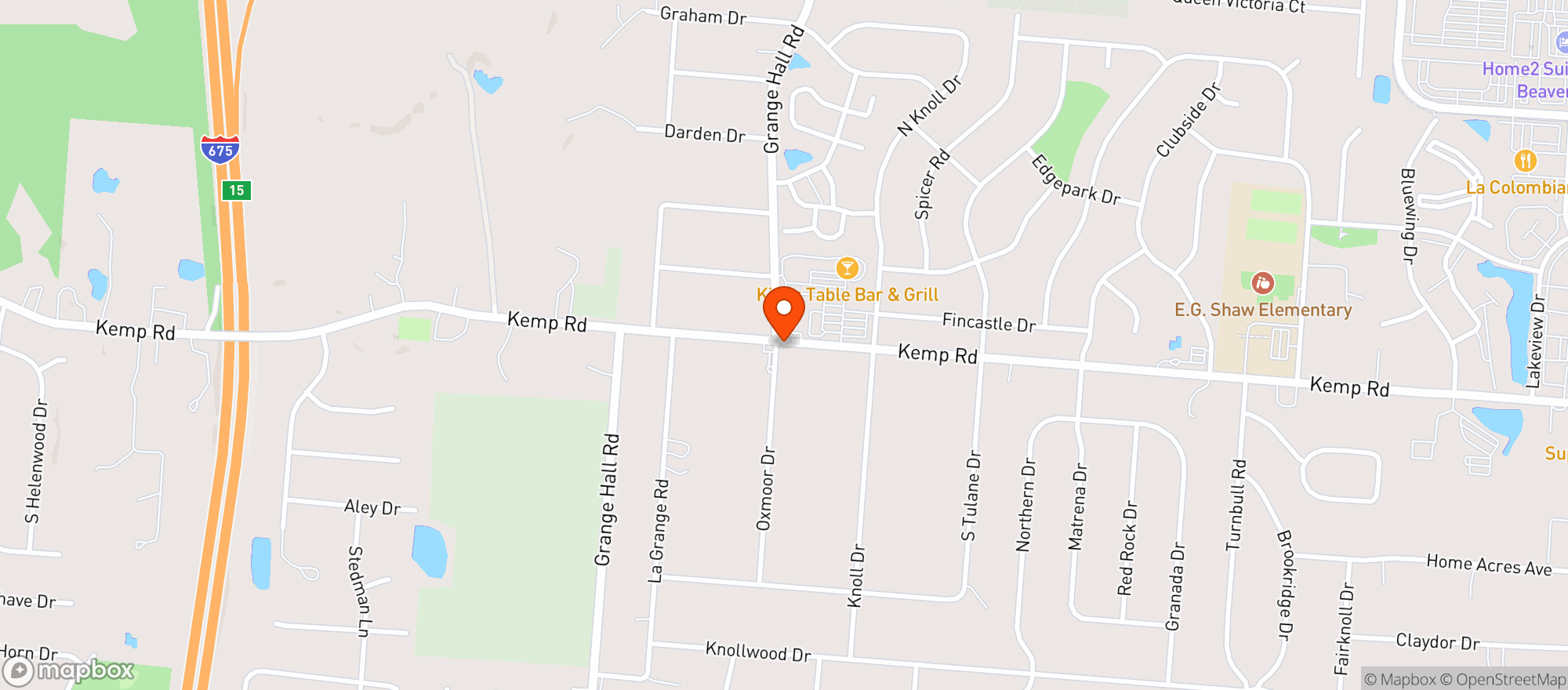 Map showing HALLS CORNER CARRY OUT