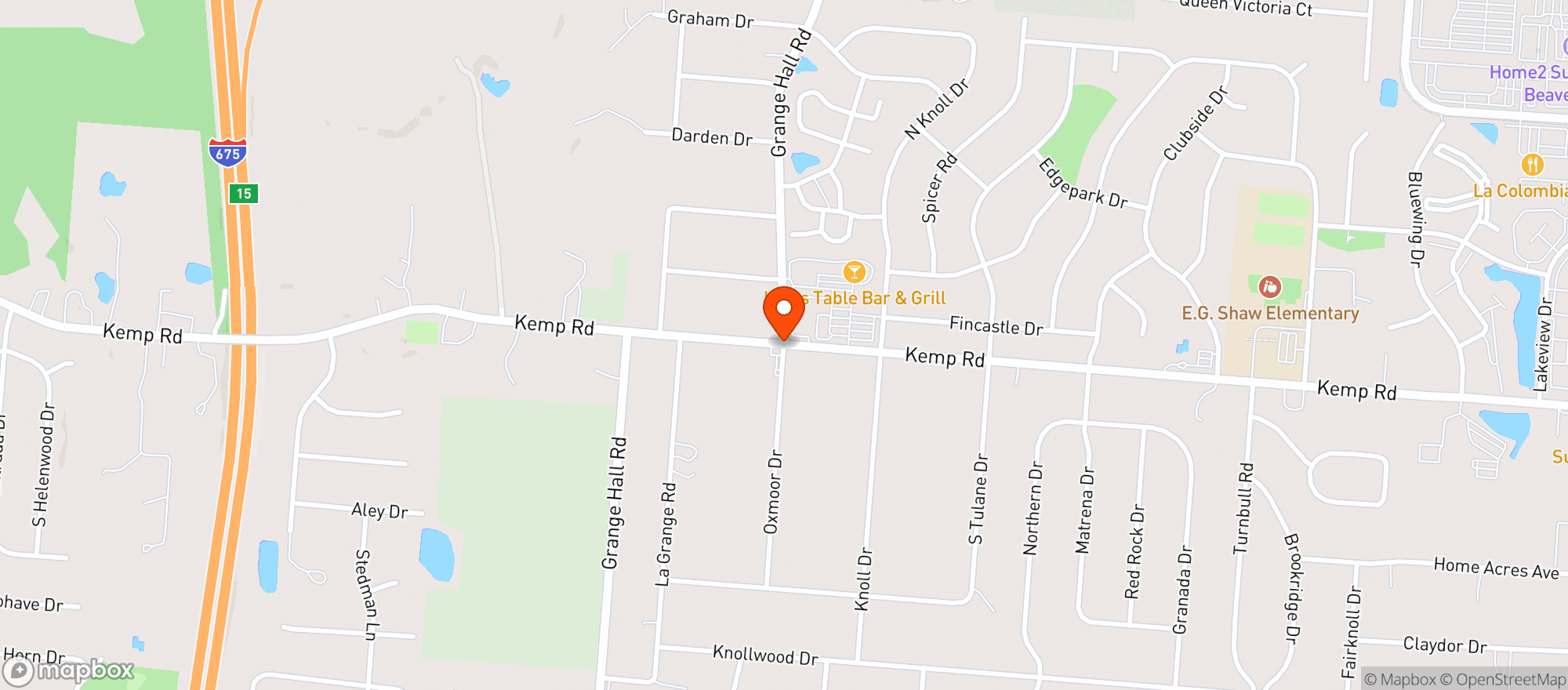 Map showing Hall's Corner Carryout