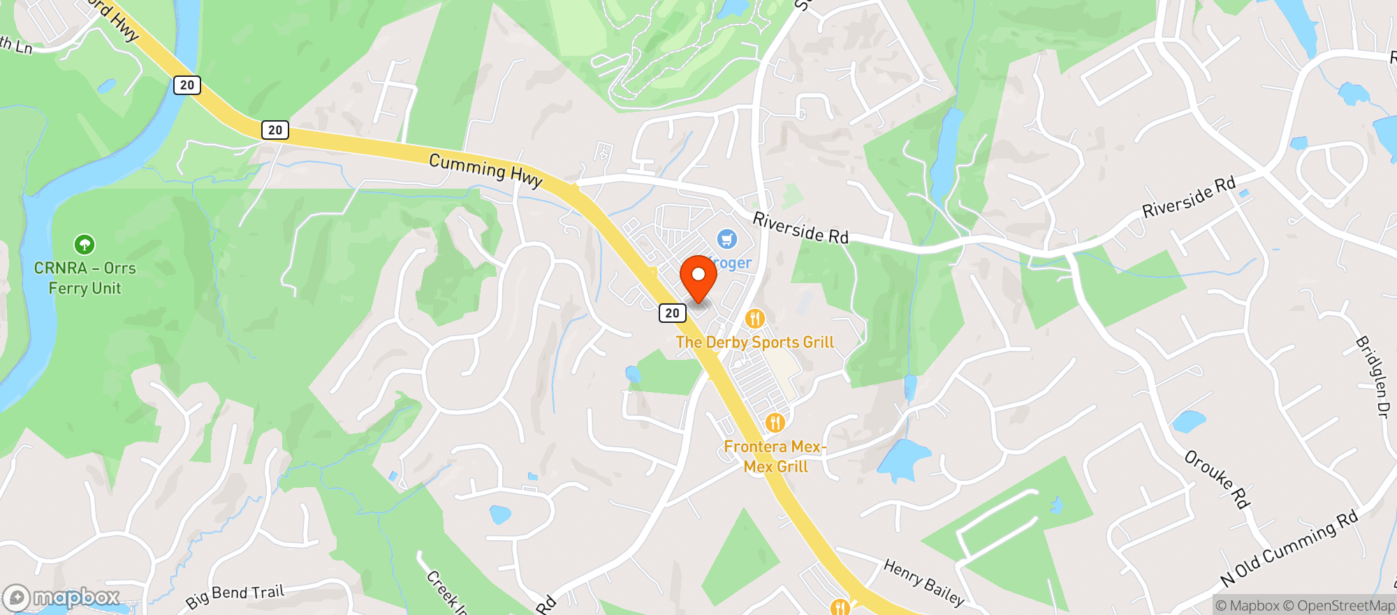 Map showing Bravos Cantina Grill