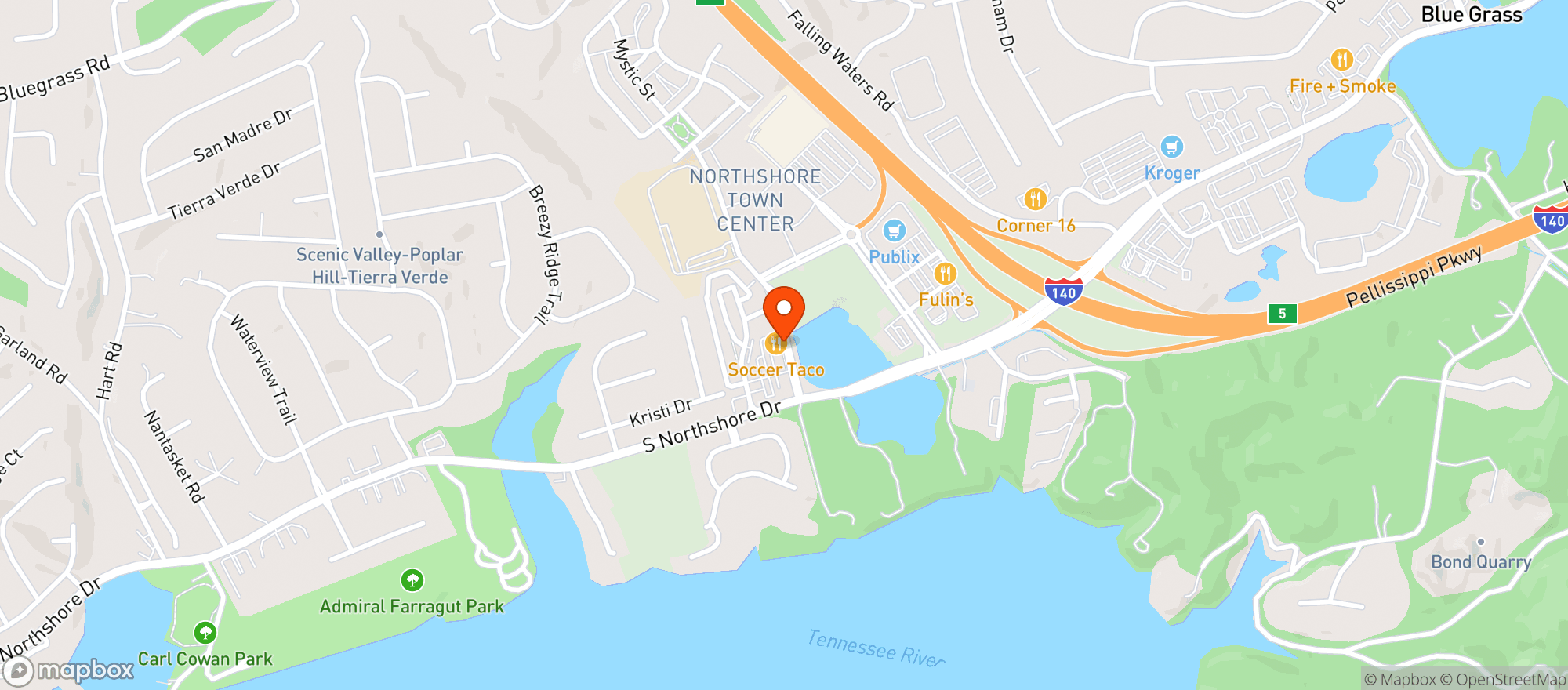 Map showing THE CASUAL PINT