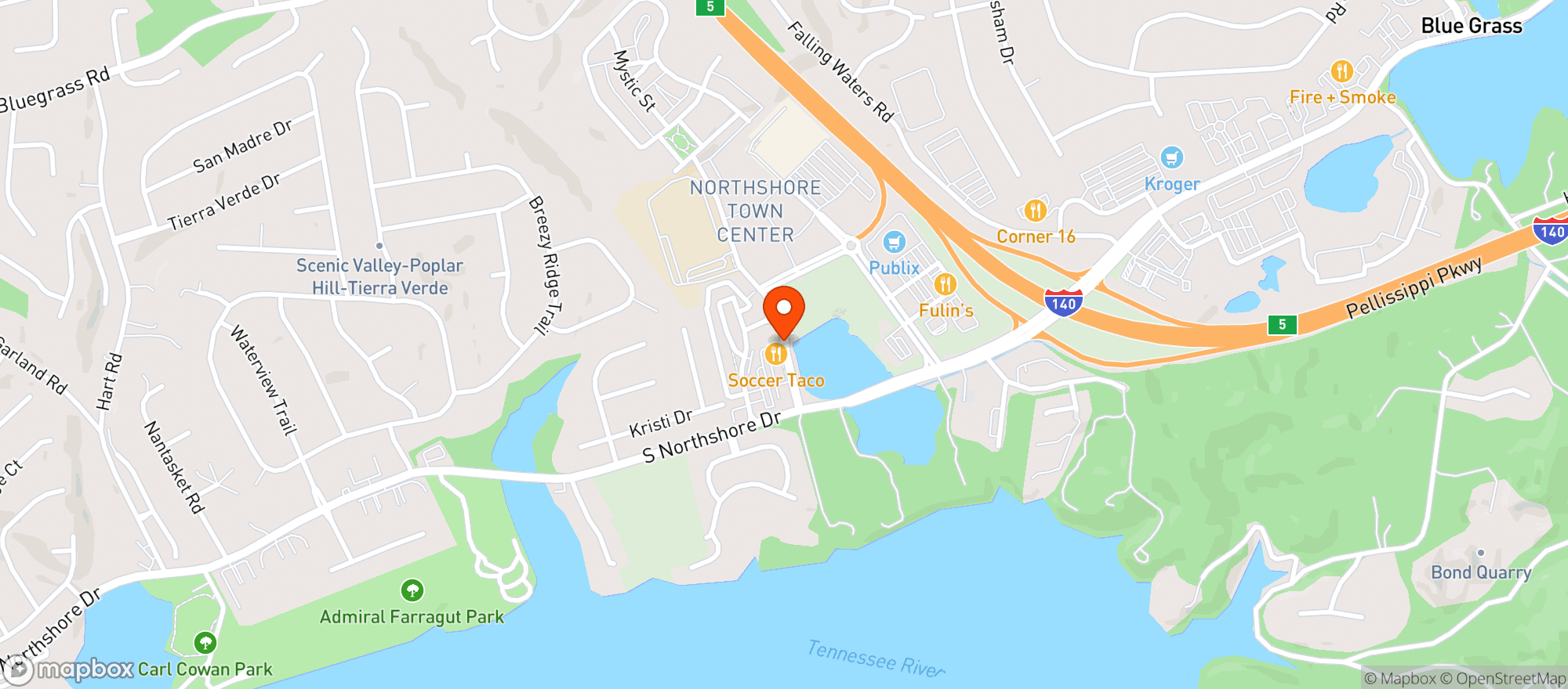 Map showing Soccer Taco Northshore