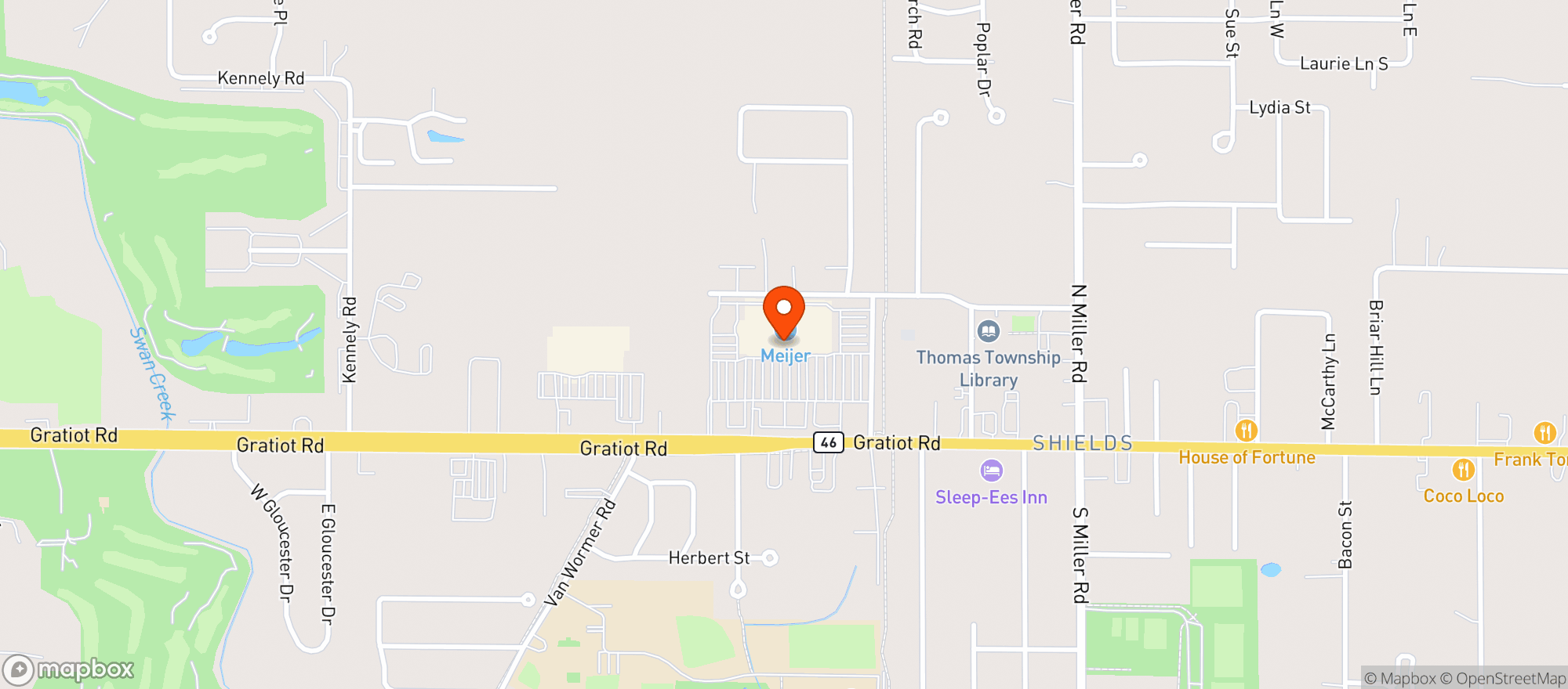Map showing Meijer