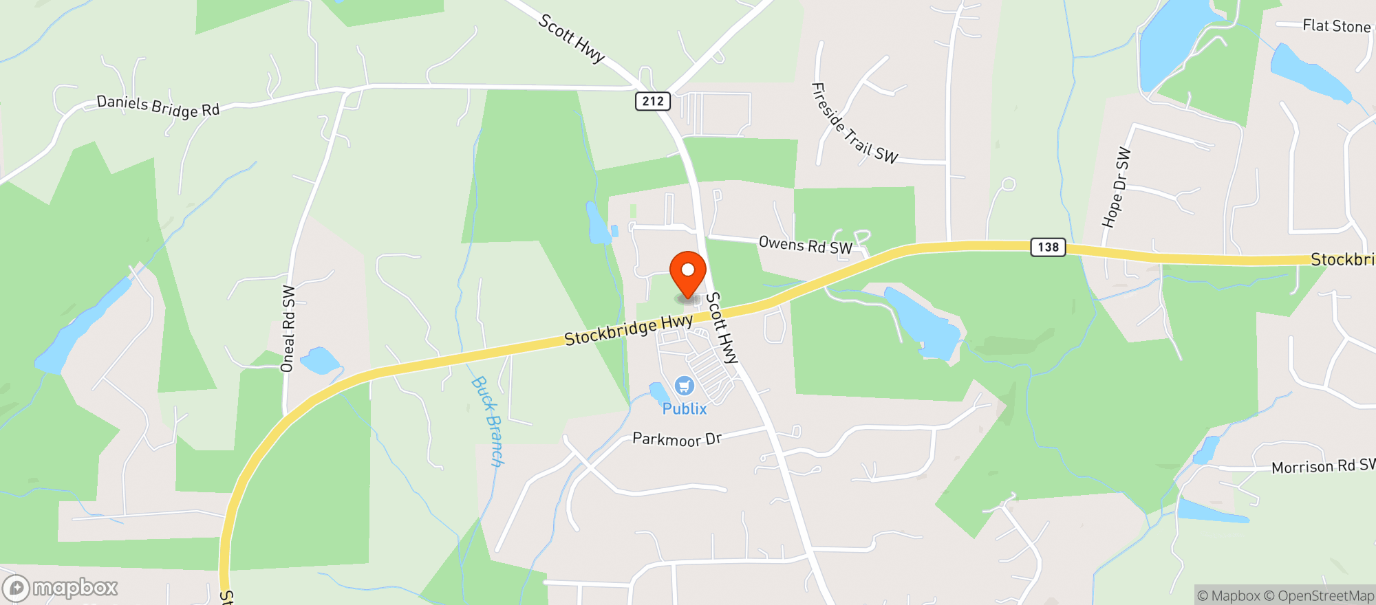 Map showing Crossroads Food Mart