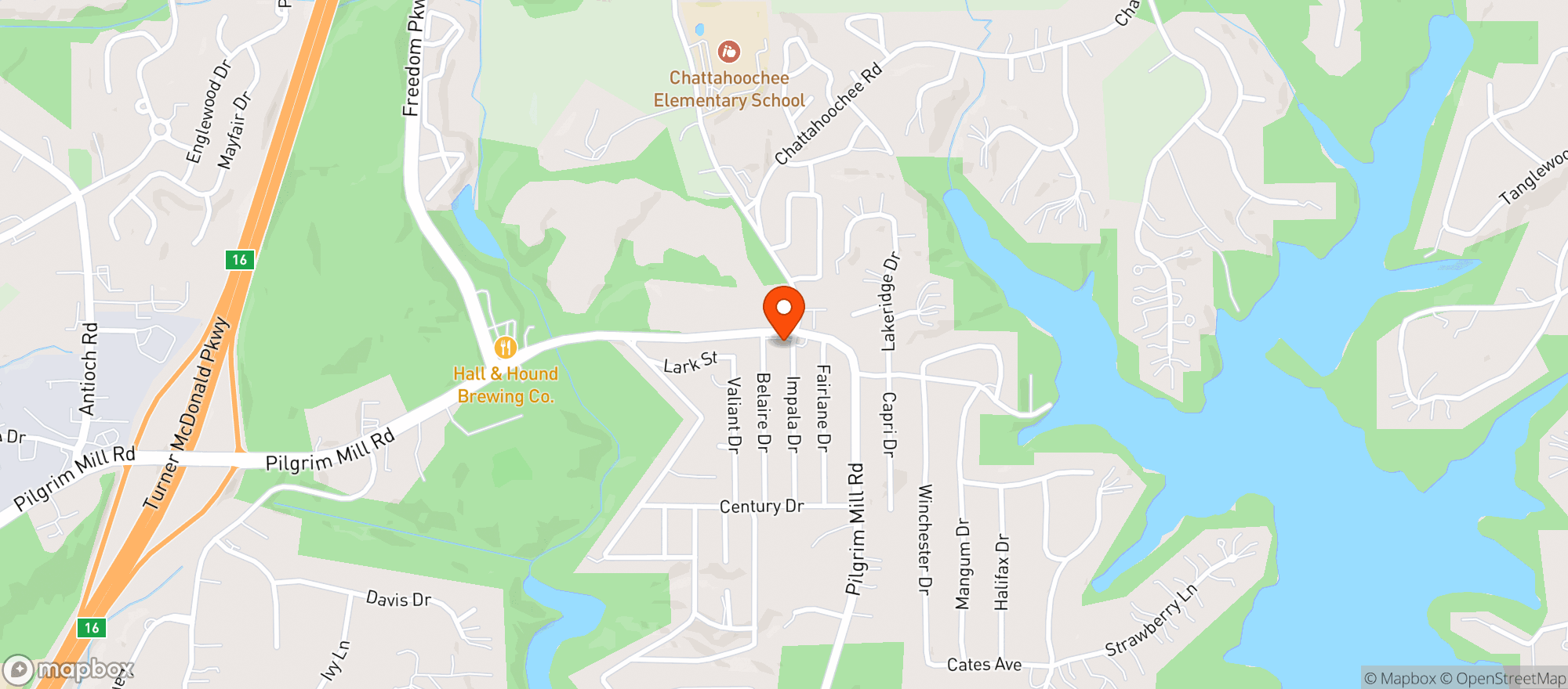 Map showing Cumming 76