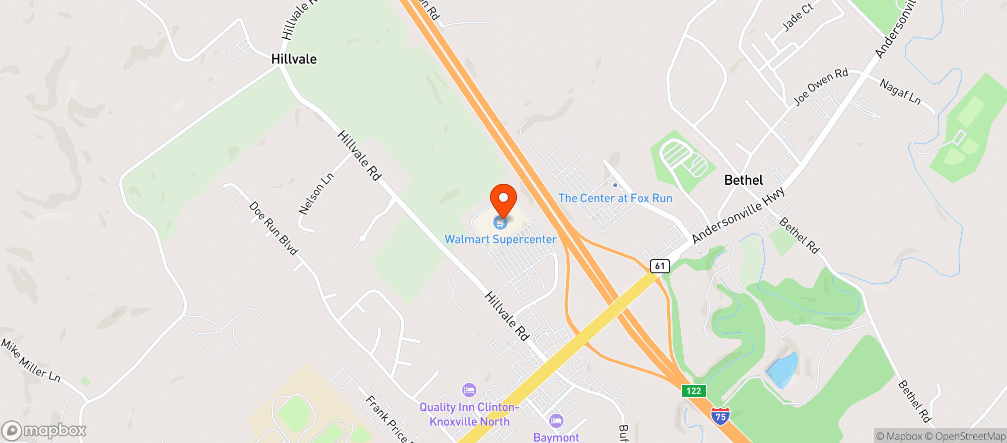 Map showing Walmart Supercenter