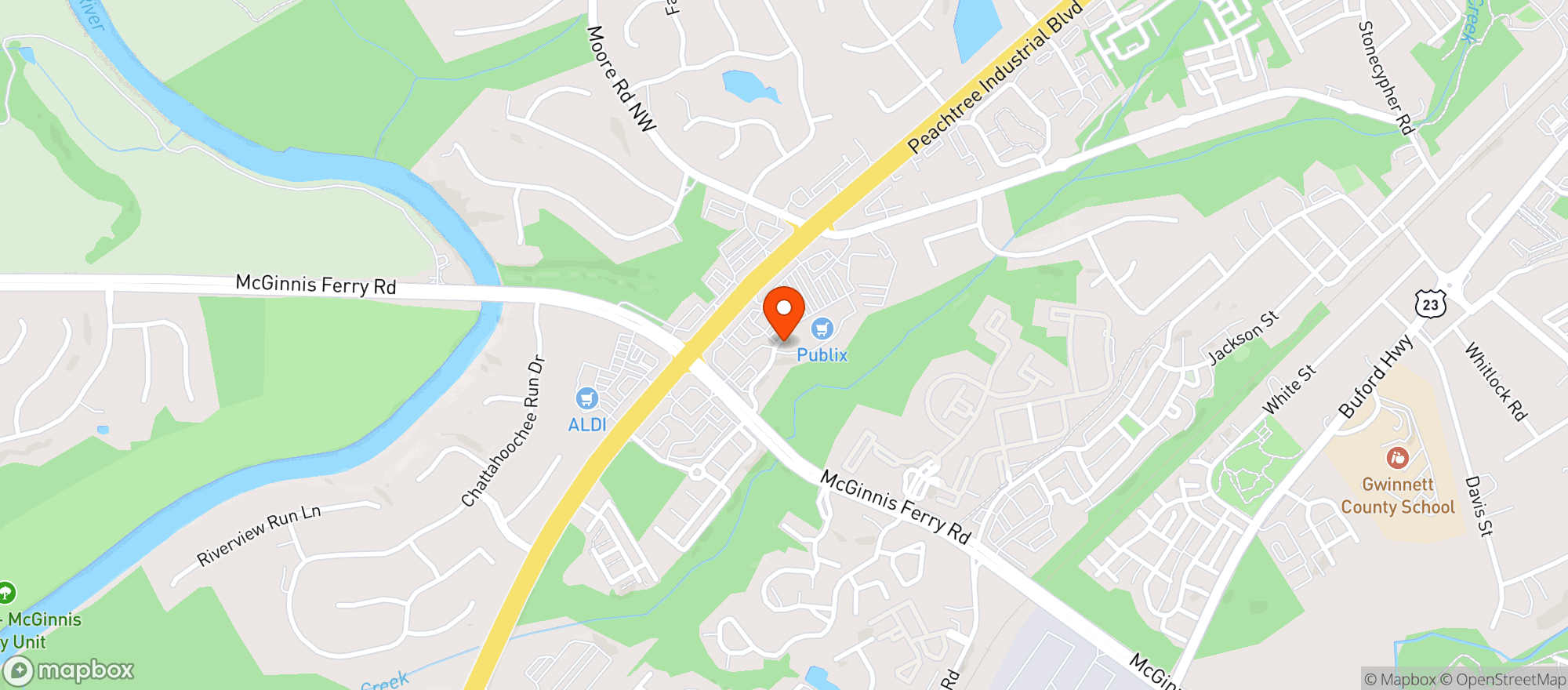 Map showing Publix Super Market