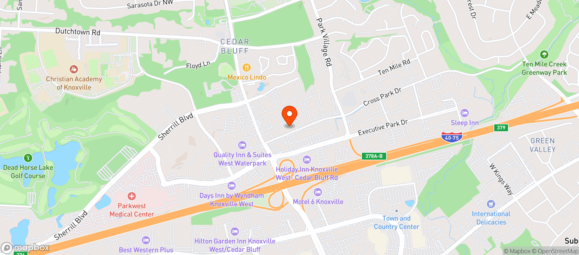 Map showing Cedar Bluff Wines & Spirits