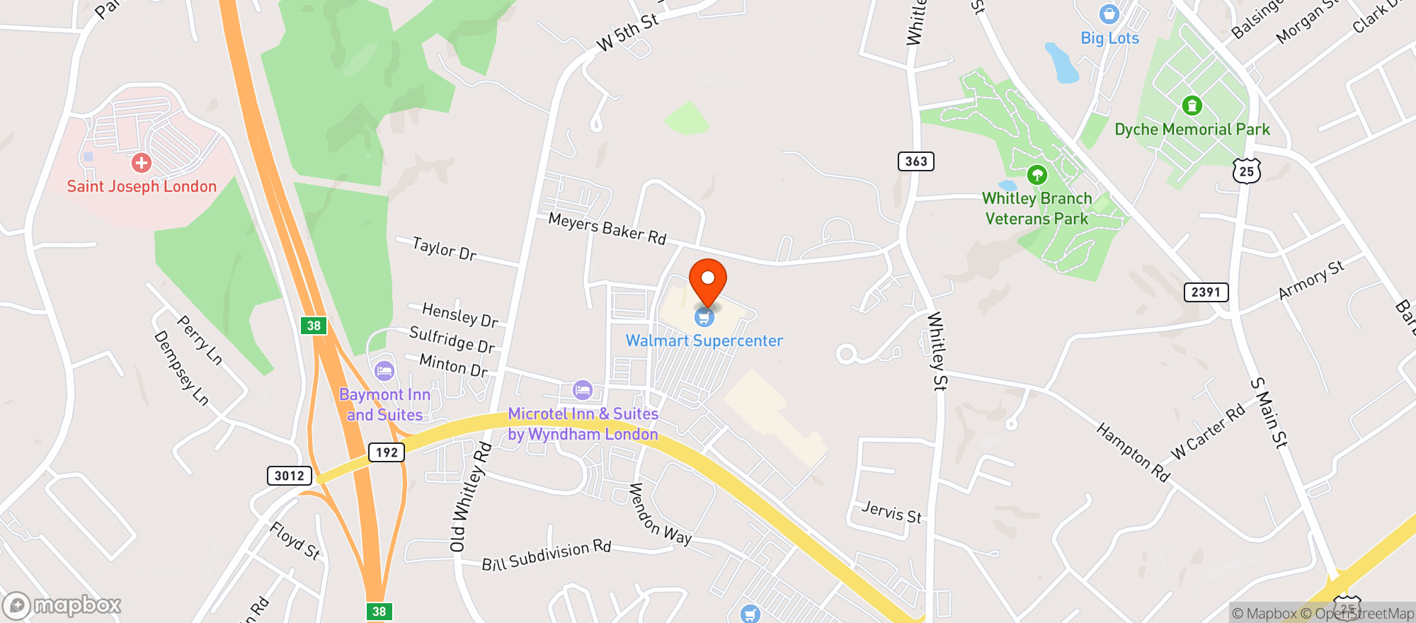 Map showing Walmart Supercenter #1113
