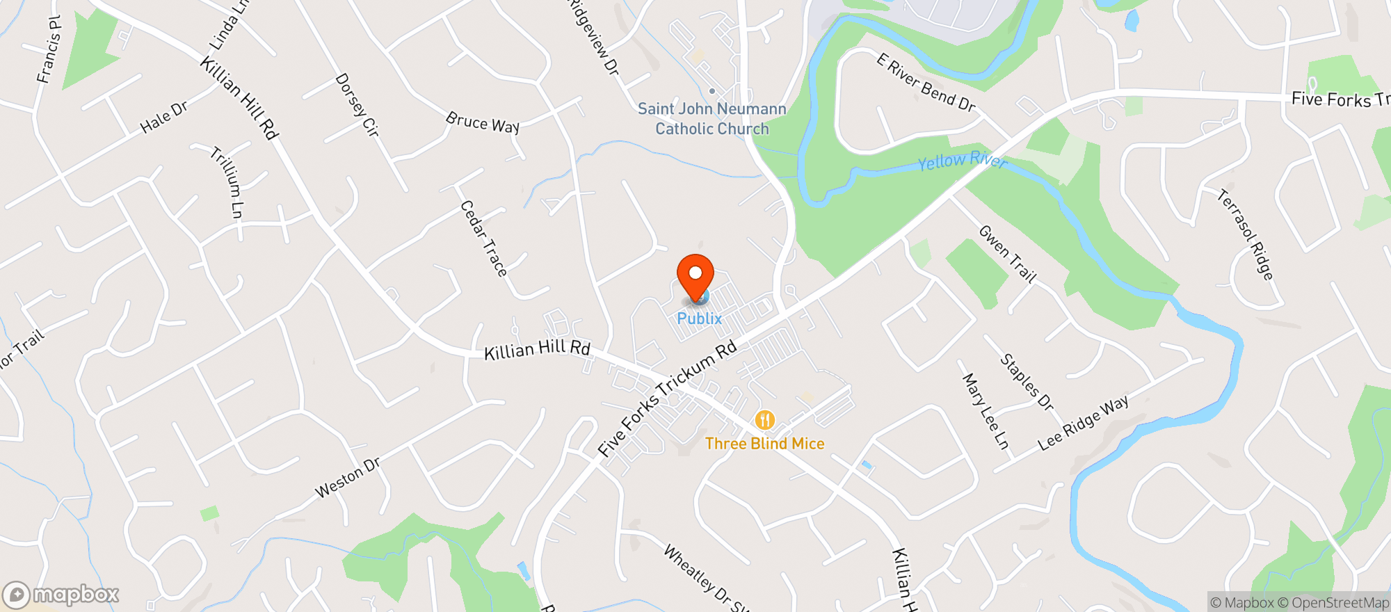 Map showing Publix