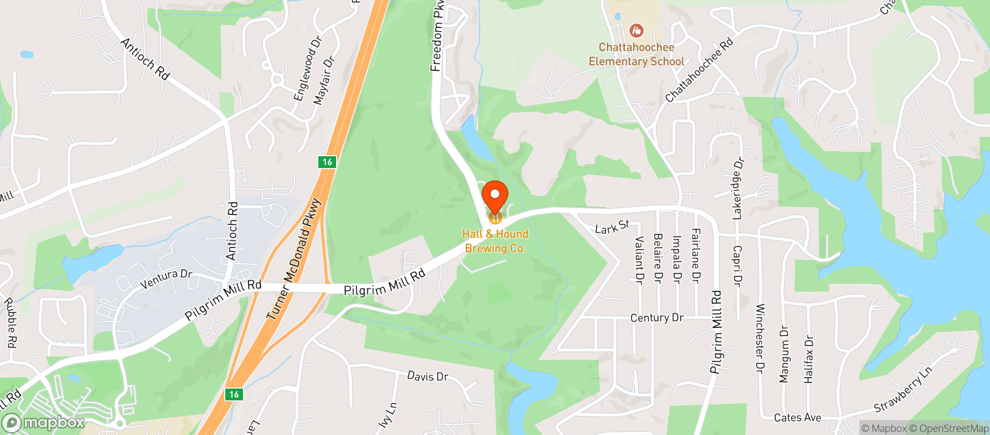 Map showing Hall And Hound Brewing Company