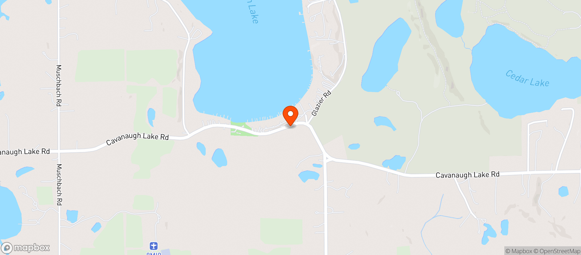 Map showing Point At Cavanaugh Lake Rd
