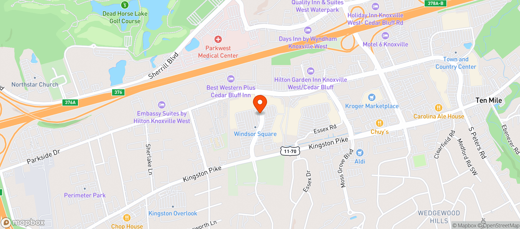 Map showing Token (Knoxville)