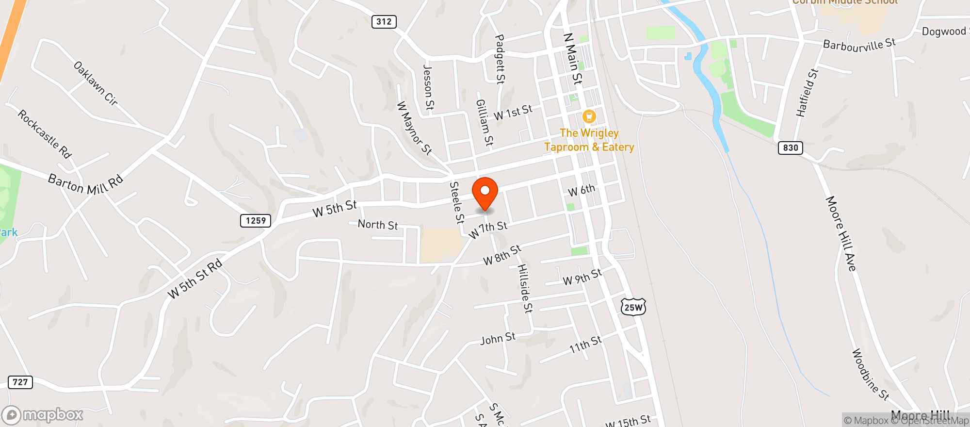 Map showing Liquor Mart Of Corbin