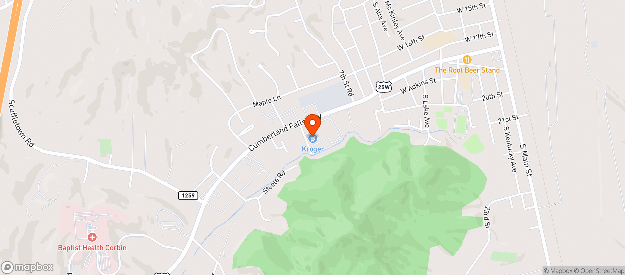 Map showing Kroger