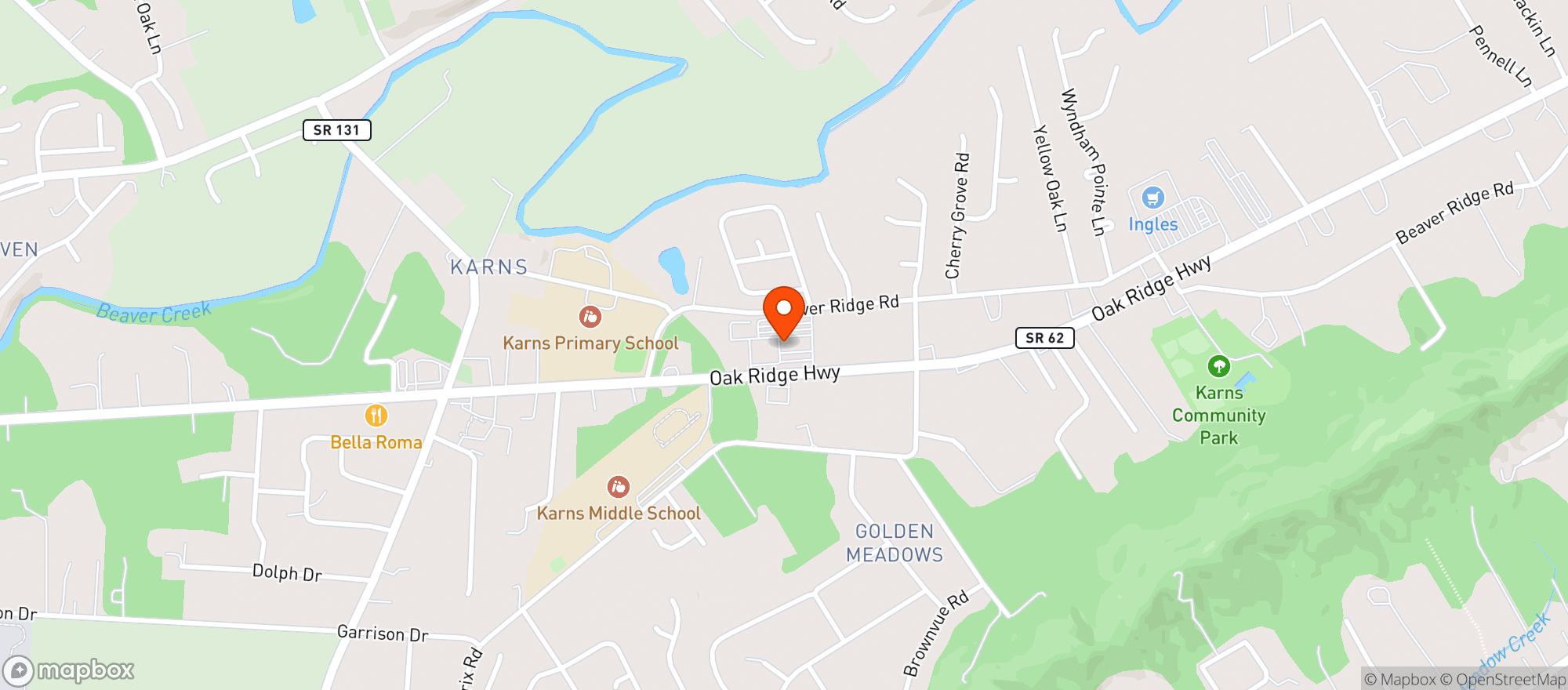 Map showing Pizza Hoss