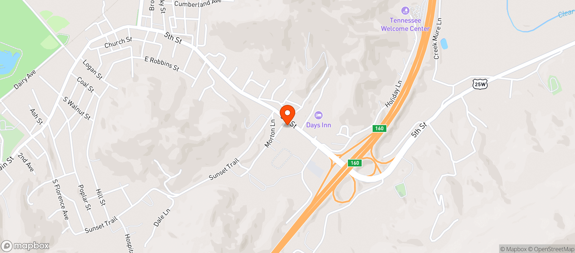 Map showing Jellico Wine & Liquor