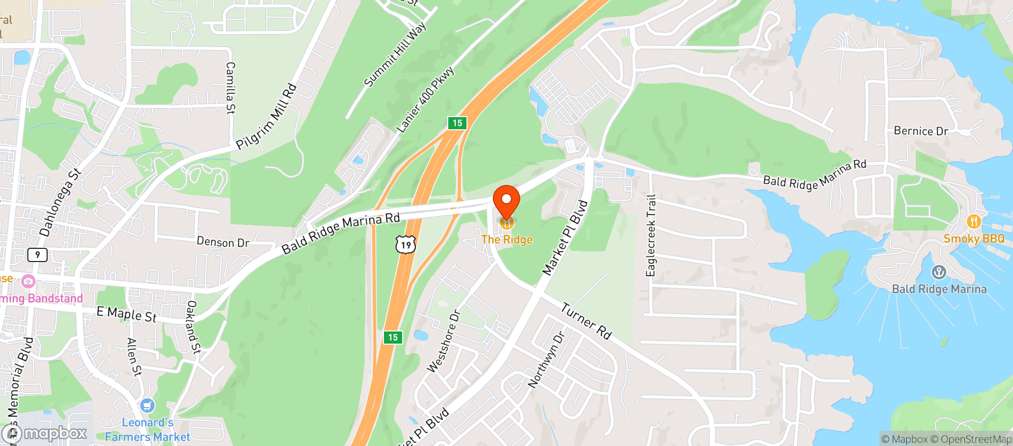 Map showing Ridge Great Steaks