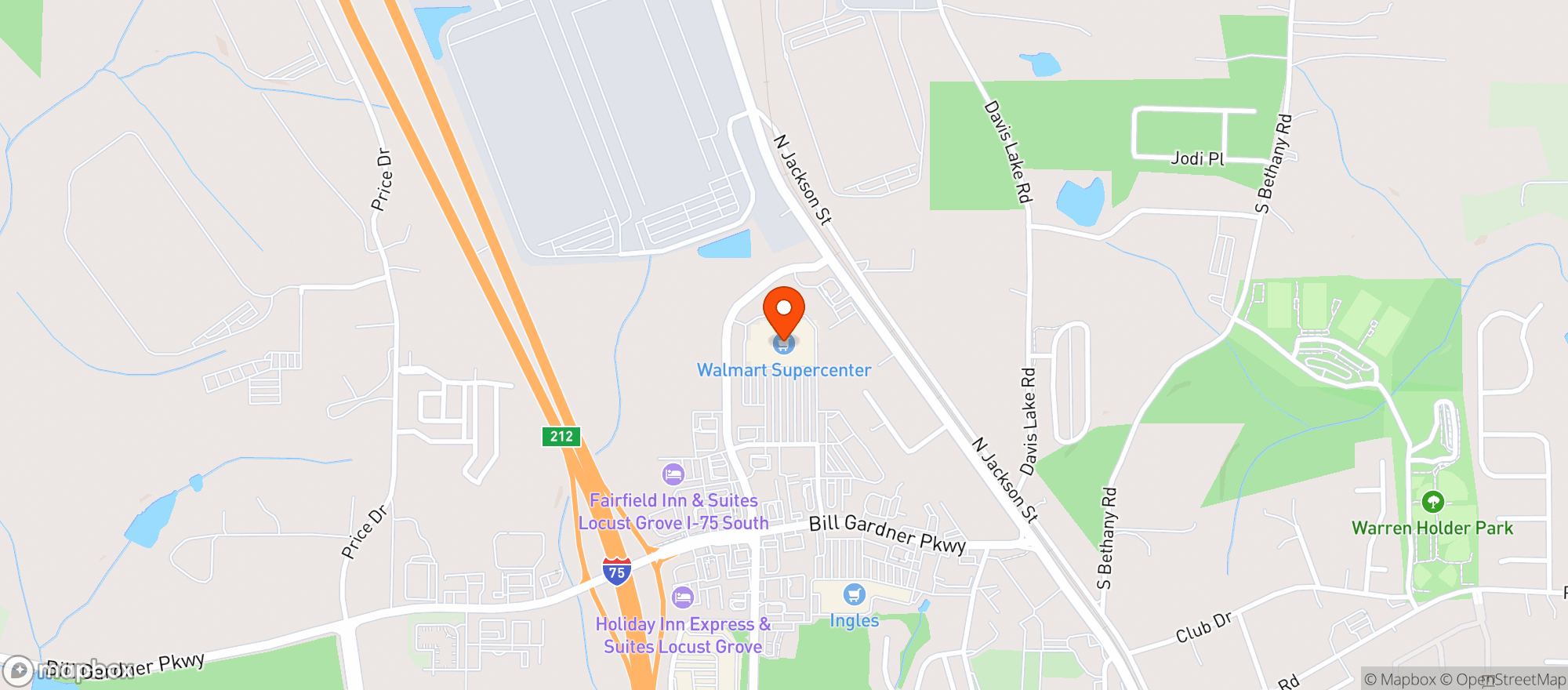 Map showing Walmart Supercenter