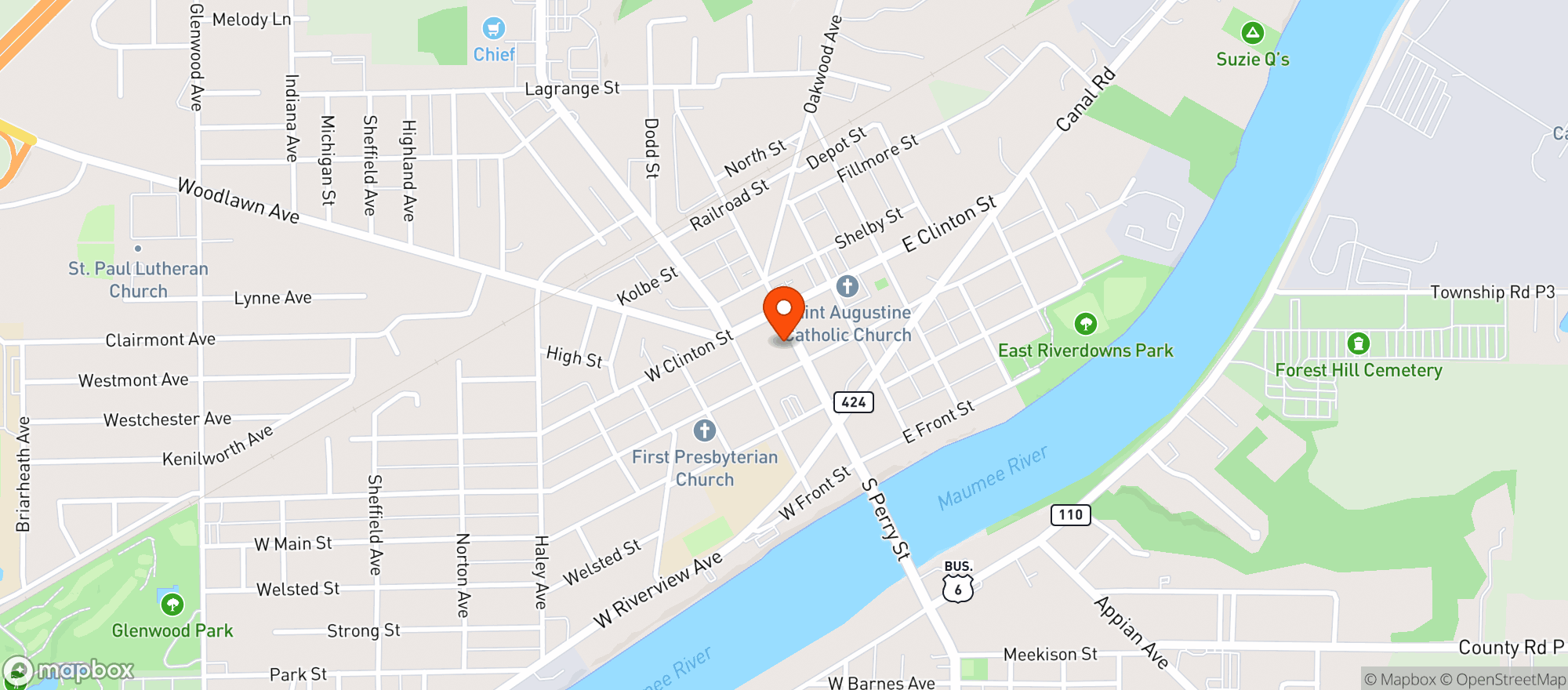 Map showing Spenglers