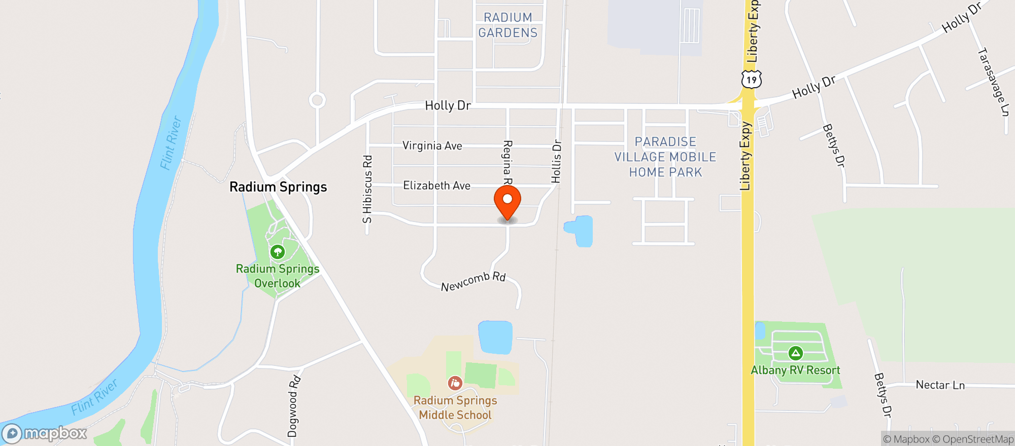 Map showing Top shelf Albany ga