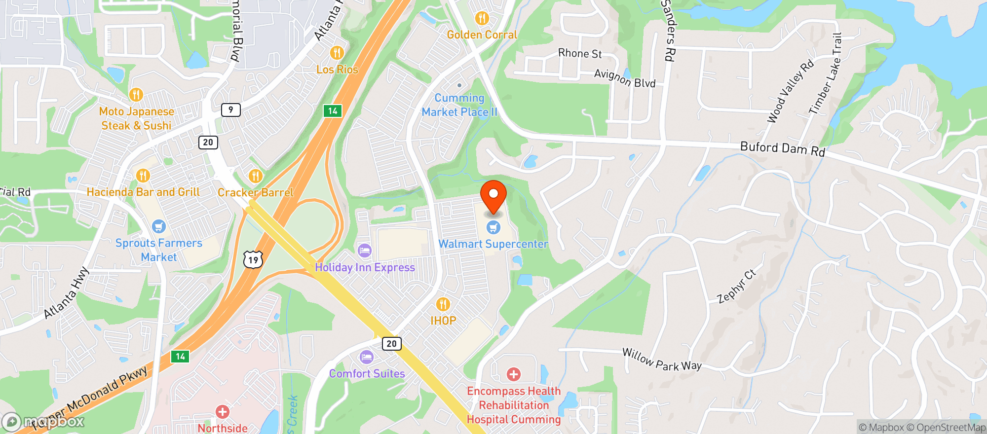 Map showing Walmart Supercenter