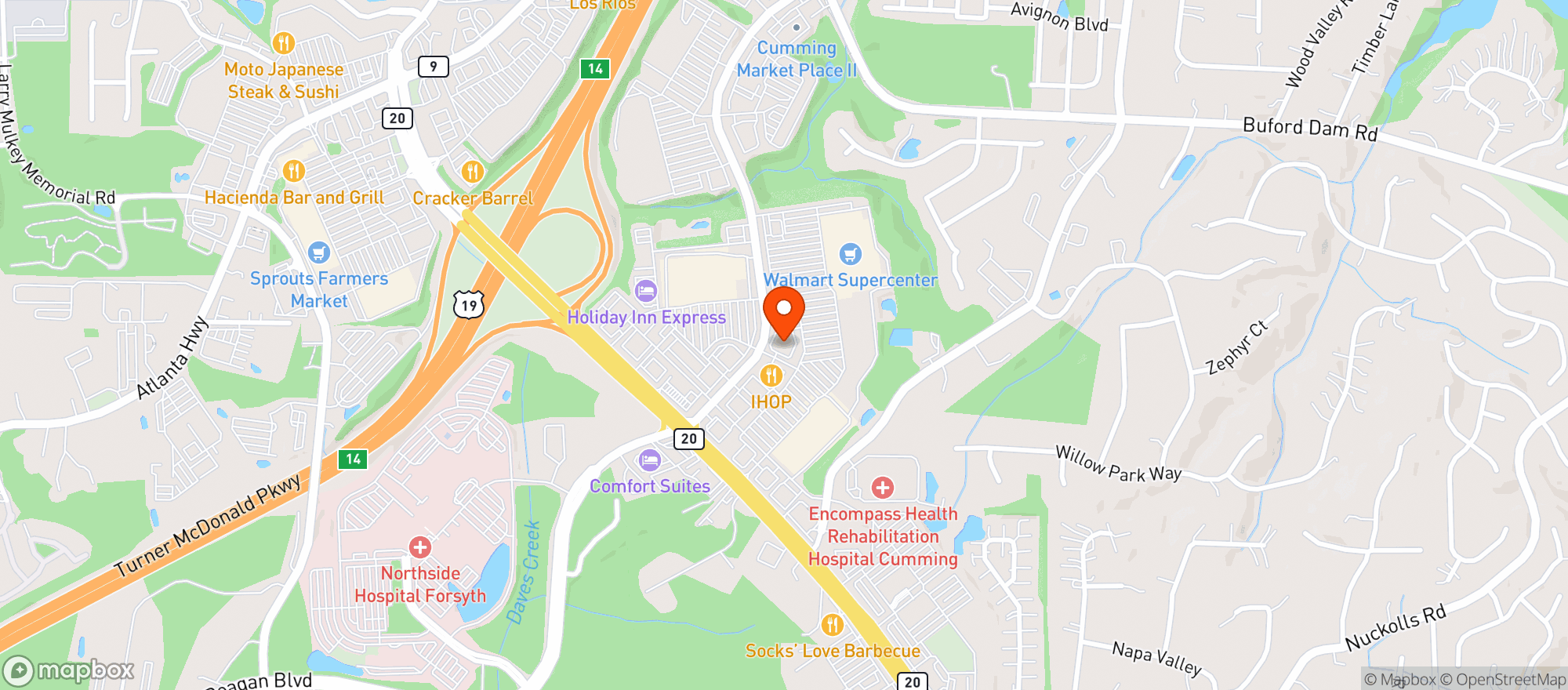 Map showing MAX FINE WINE & SPIRITS