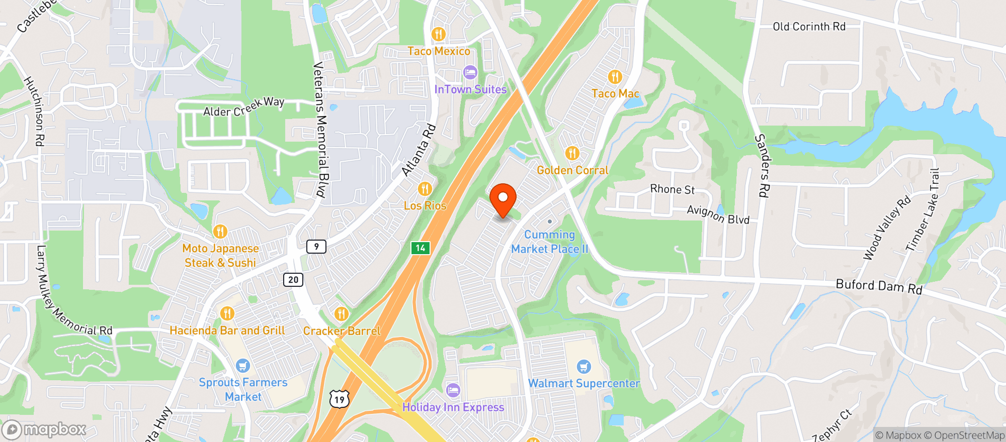 Map showing Outback Steakhouse #1129