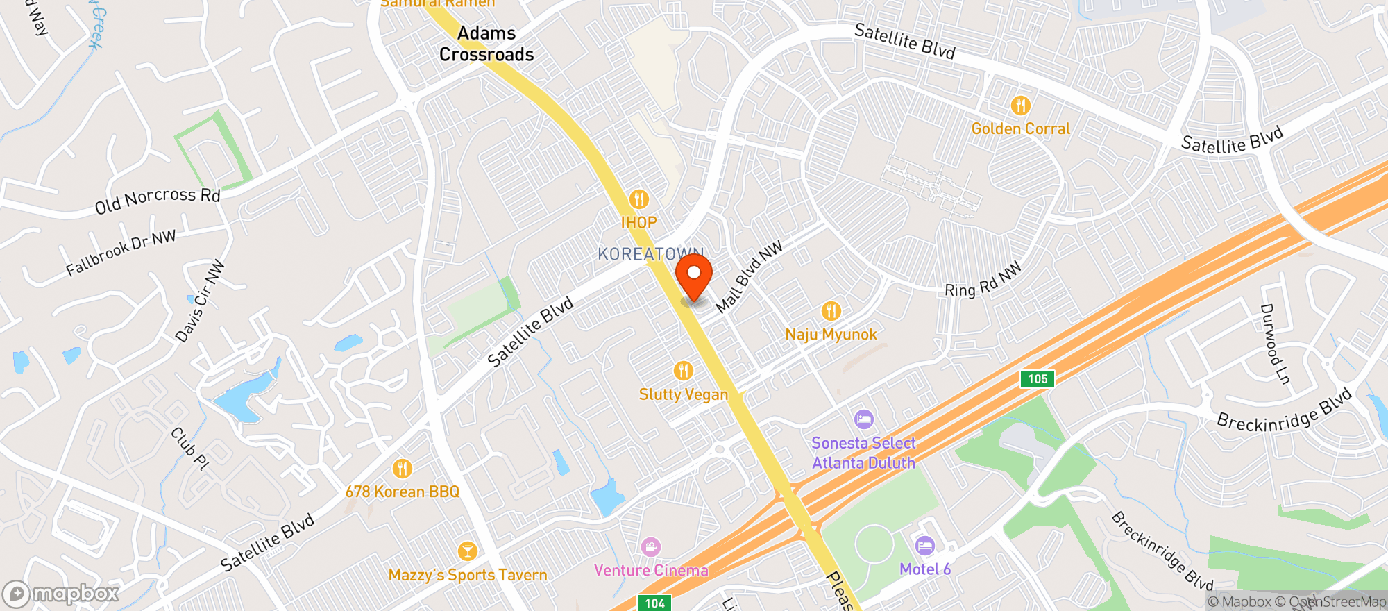 Map showing Vitamin Shoppe - Gwinnett