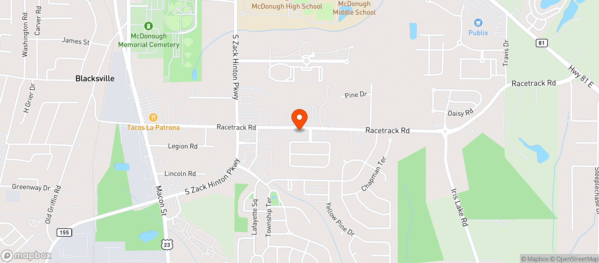 Map showing RACETRACK FOOD MART