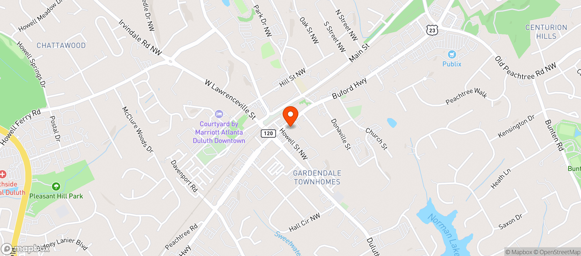 Map showing Food Mart