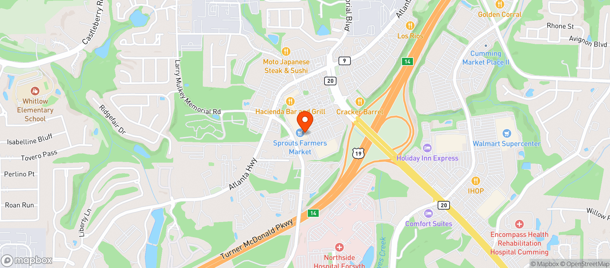 Map showing SPROUTS FARMER'S MARKET - CUMMING