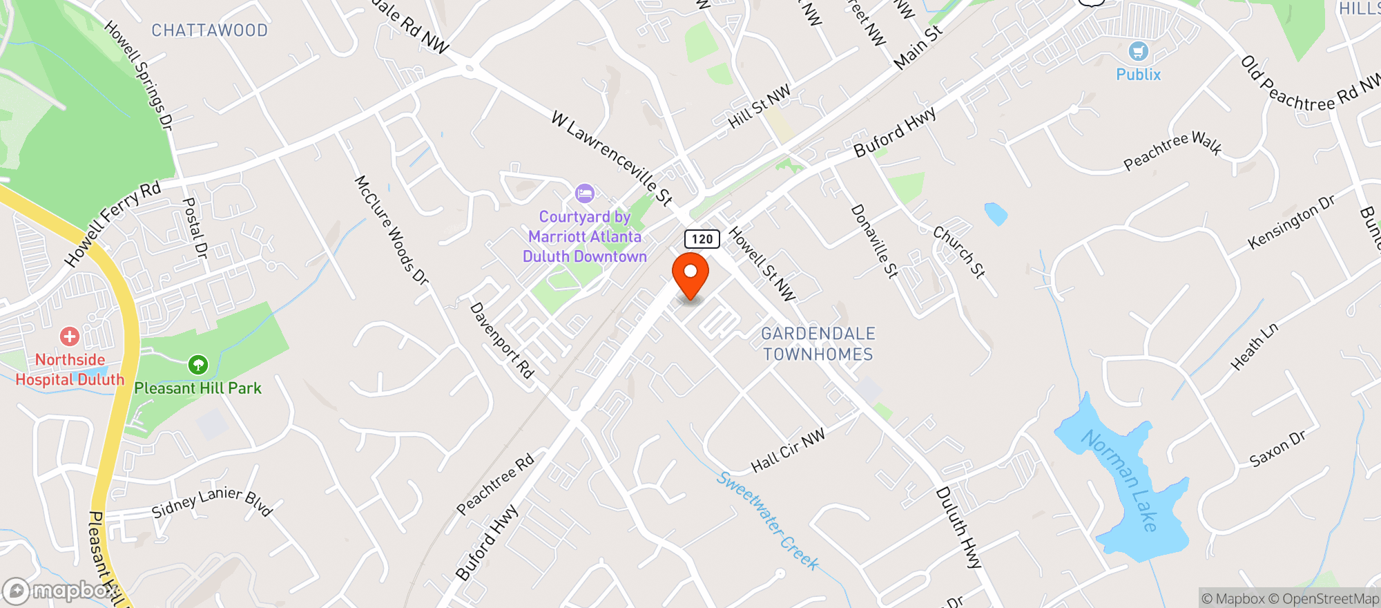 Map showing Buford Grocery