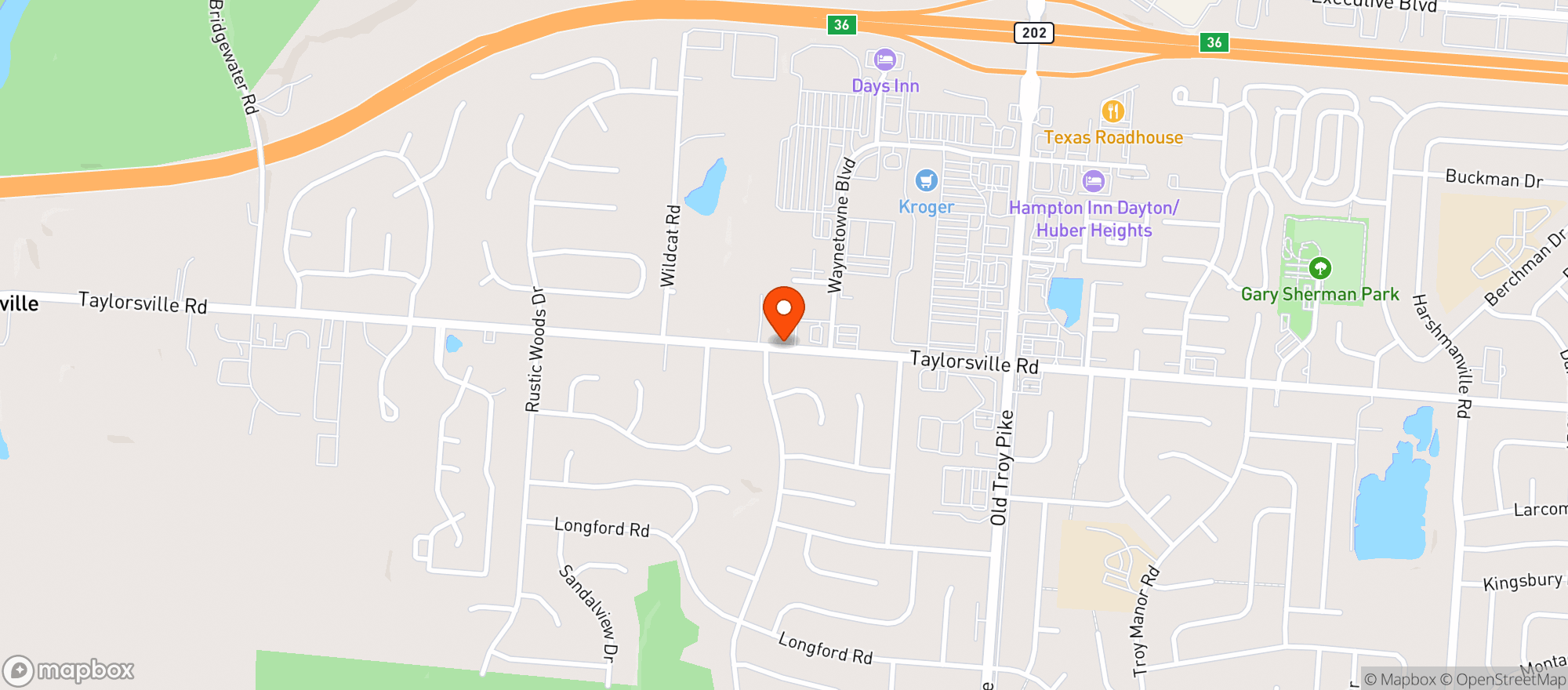 Map showing RAY'S DRIVE-THRU