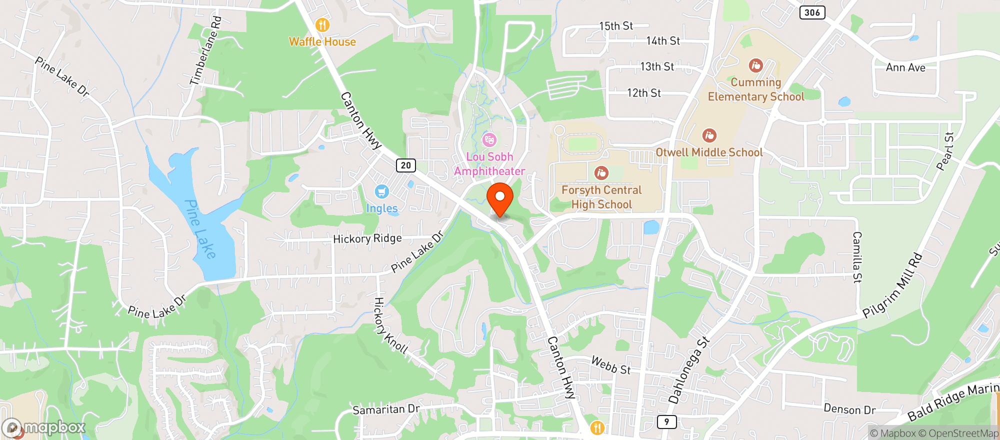 Map showing The Liquor Shop